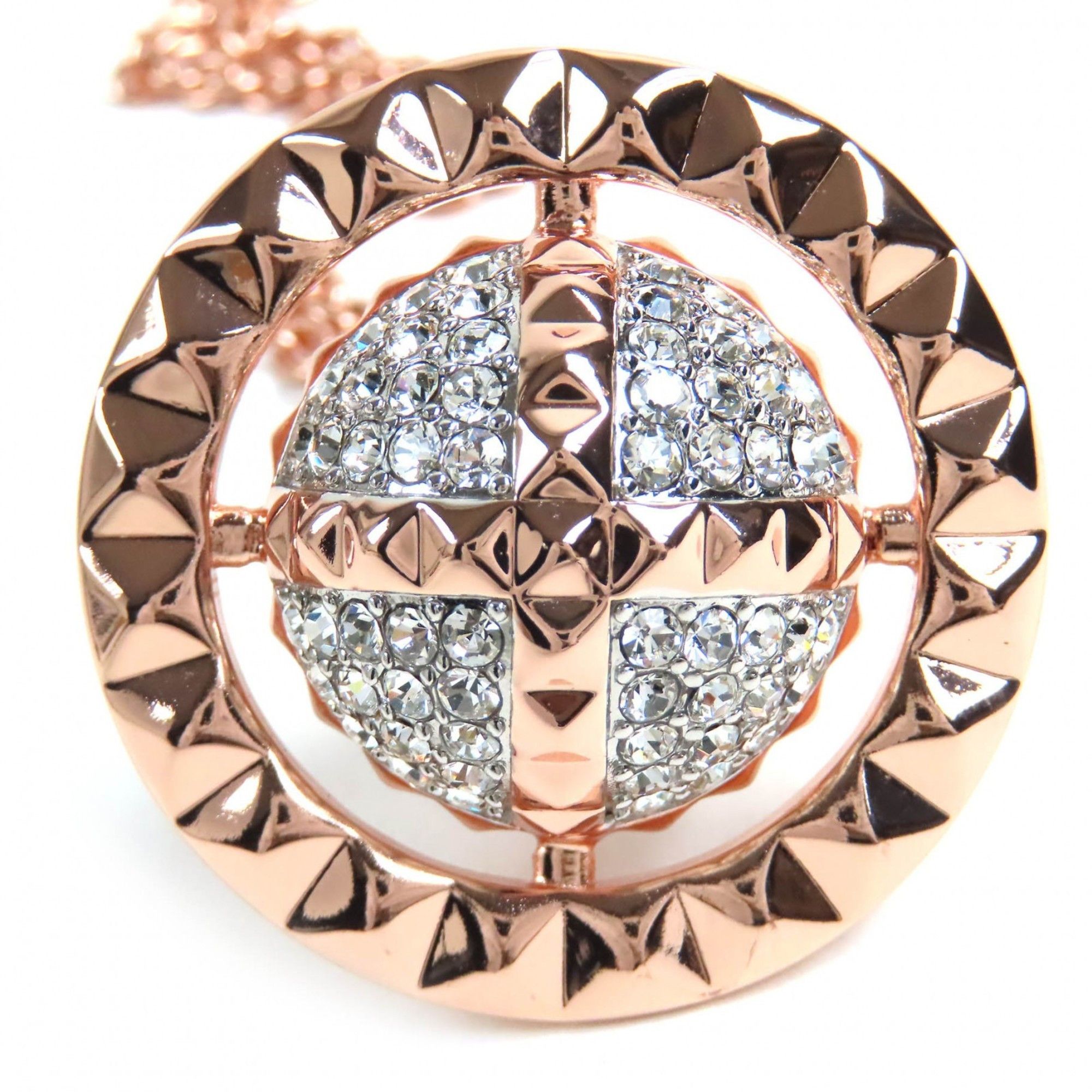 Vivienne Westwood Vivienne Westwood 63020050-G118-M Mayfair Large Orb Pendant Rhinestone Necklace in Pink Gold, Women's, Box and Dust Bag Included Size ONE SIZE - 6 Thumbnail