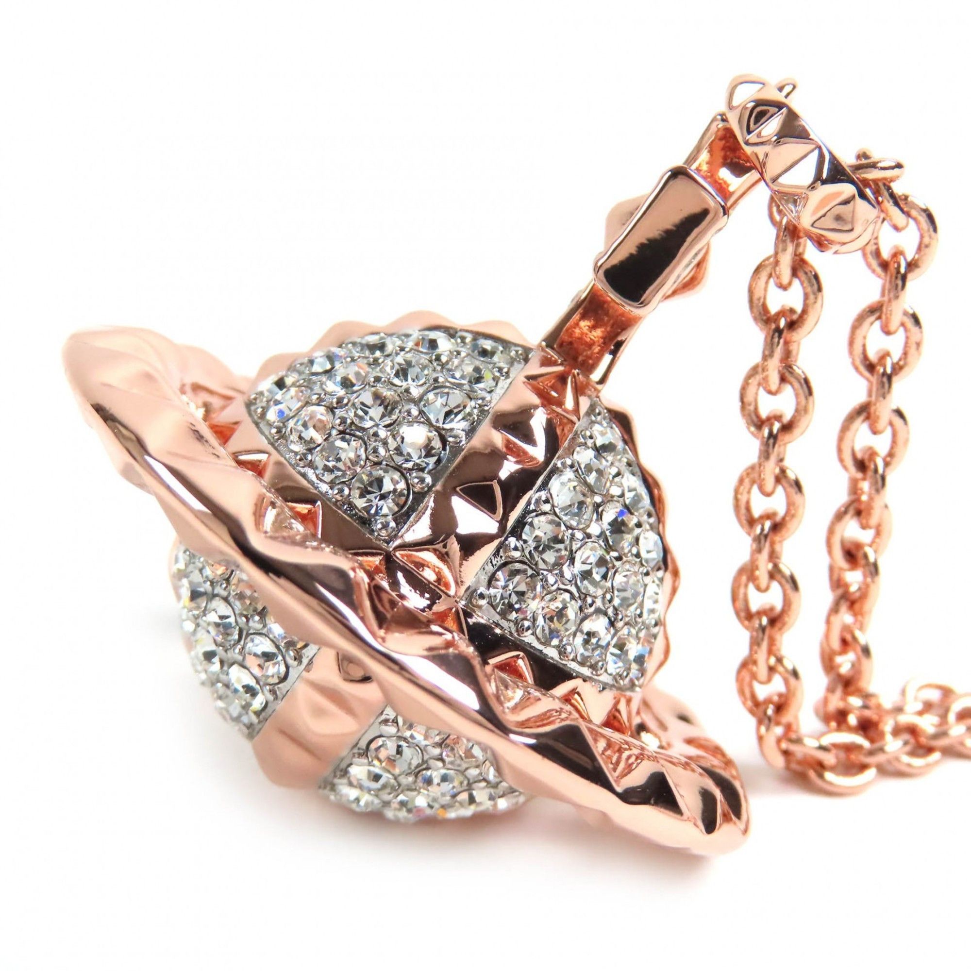 Vivienne Westwood Vivienne Westwood 63020050-G118-M Mayfair Large Orb Pendant Rhinestone Necklace in Pink Gold, Women's, Box and Dust Bag Included Size ONE SIZE - 5 Thumbnail