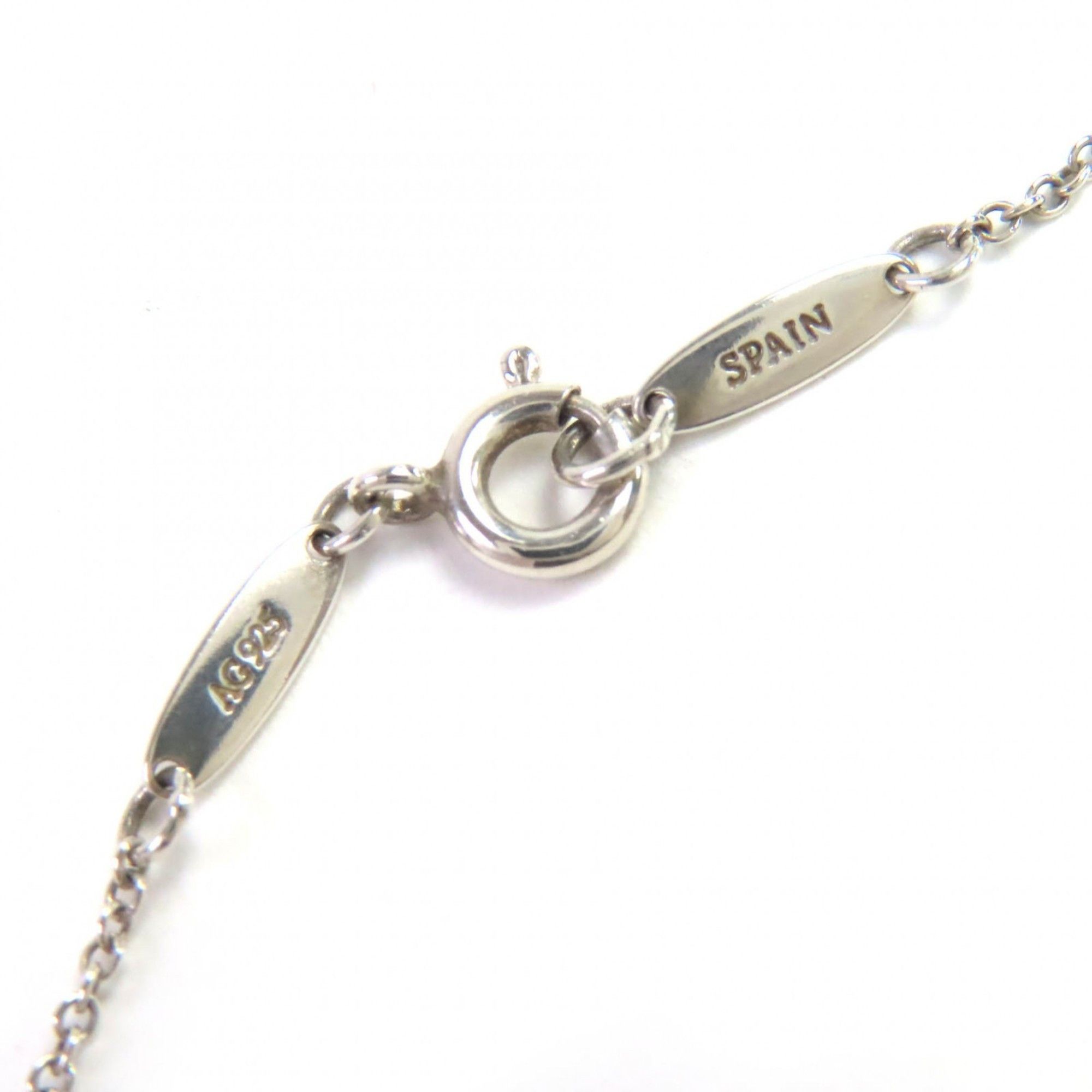 Tiffany & Co. TIFFANY & Co. Tiffany Elsa Peretti Open Heart Pendant Necklace in 925 Sterling Silver with a Pink Sapphire, Made Spain, Weight 3.6g, for Women Size ONE SIZE - 6 Thumbnail