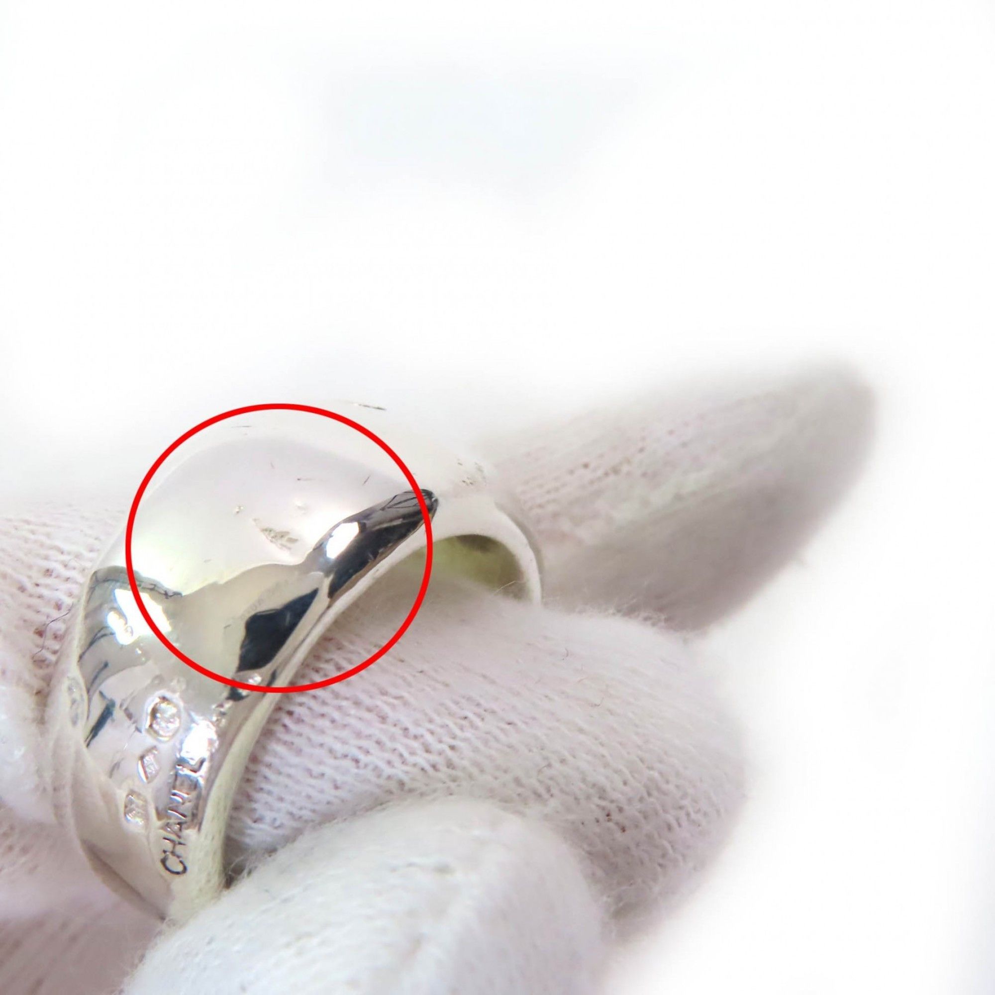 Chanel CHANEL SV925 Wide Ring with Logo Engraving, Silver, Approx. Japanese Size, Weight 16.2g, Women's Size ONE SIZE - 9 Thumbnail