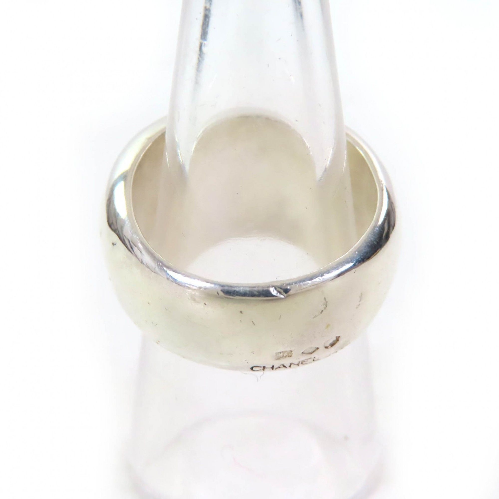 Chanel CHANEL SV925 Wide Ring with Logo Engraving, Silver, Approx. Japanese Size, Weight 16.2g, Women's Size ONE SIZE - 4 Thumbnail