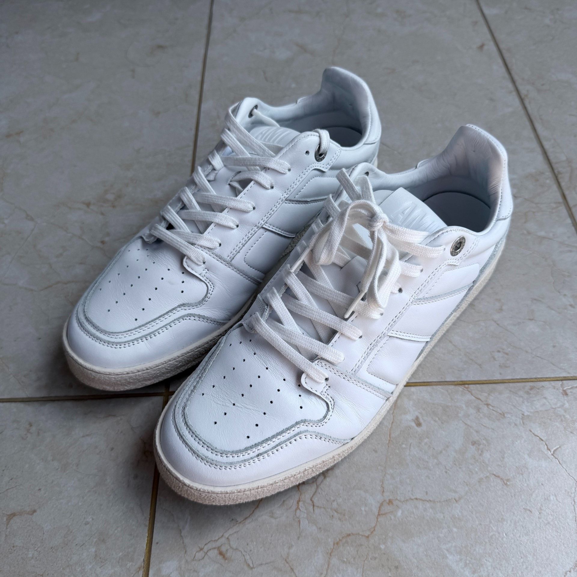 AMI AMI PARIS White Calf Leather Sneakers Size US 8 / EU 41 - 2 Thumbnail