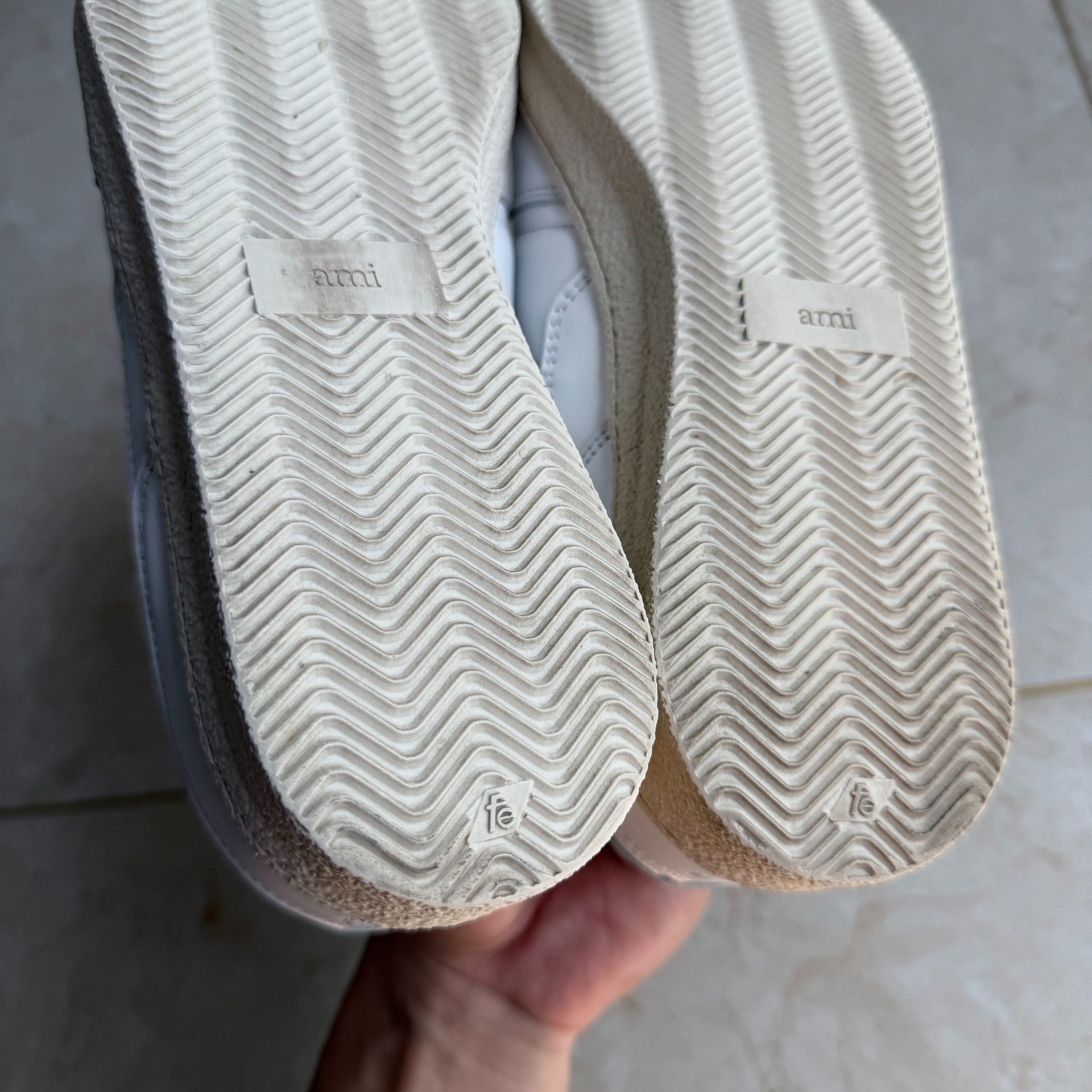 AMI AMI PARIS White Calf Leather Sneakers Size US 8 / EU 41 - 6 Thumbnail