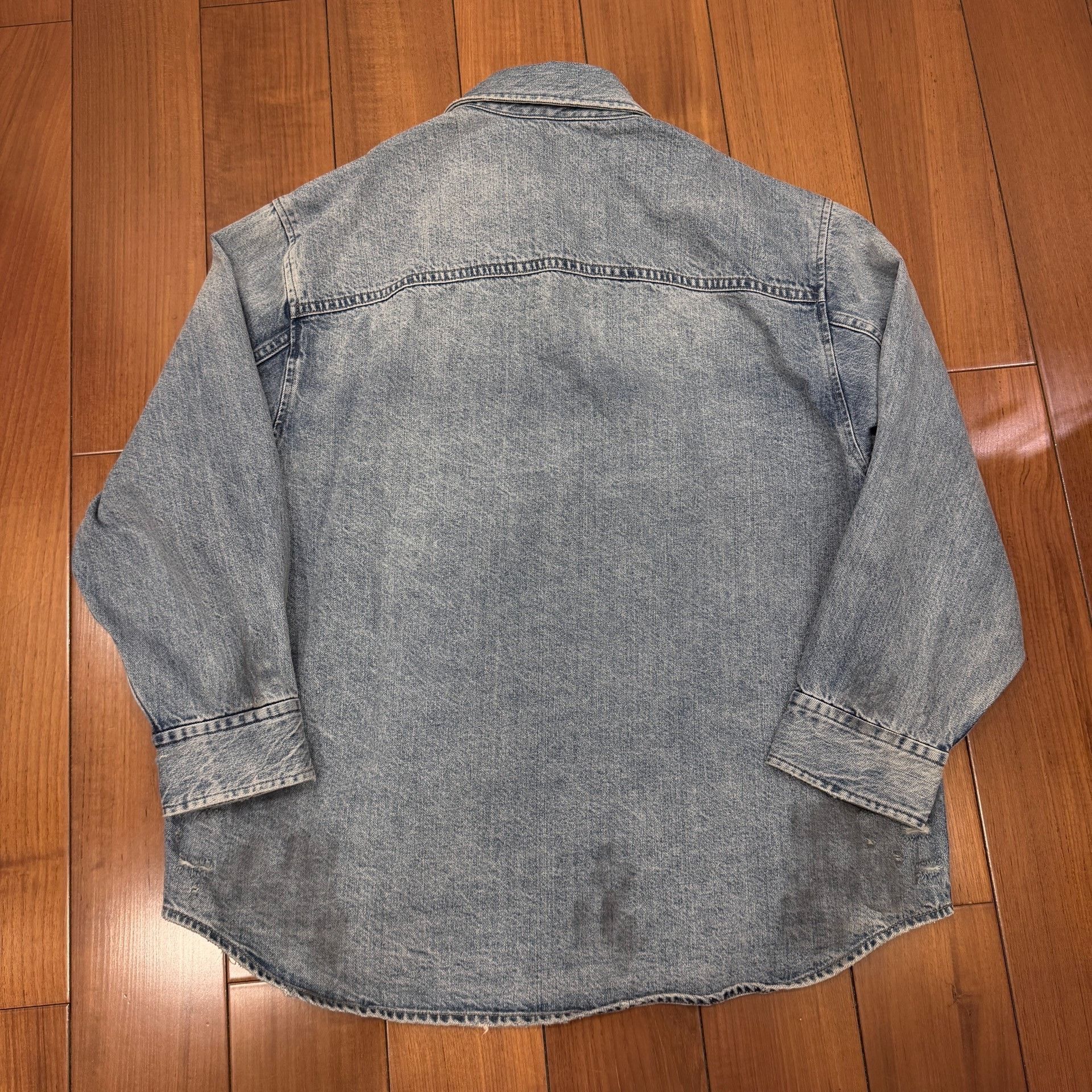Croquis Washed Distressed Mud-Dyed Denim Shirt Jacket Size US S / EU 44-46 / 1 - 2 Thumbnail