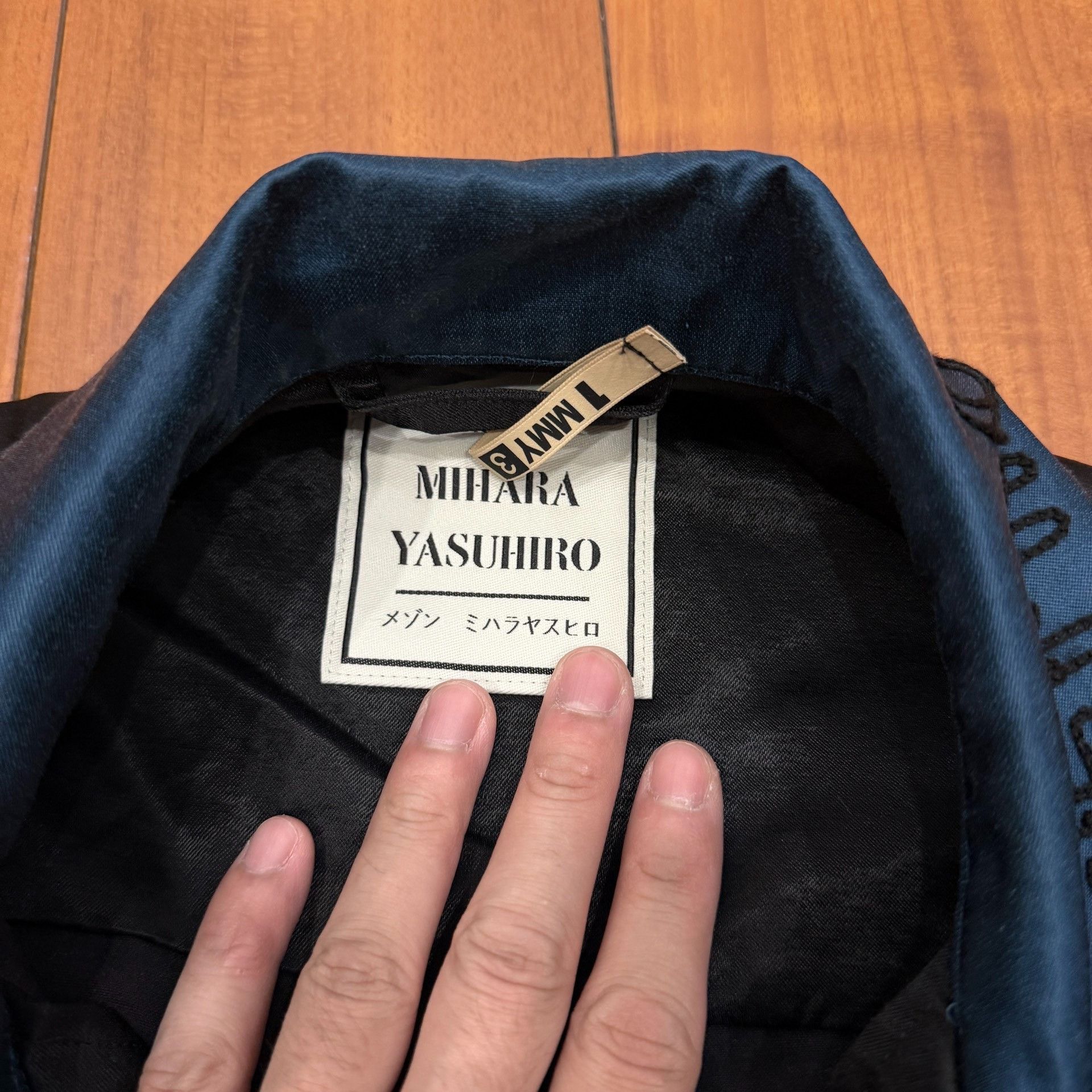 Maison MIHARA YASUHIRO Maison Mihara MMY Silk Black Blue Jacket Size US L / EU 52-54 / 3 - 5 Thumbnail
