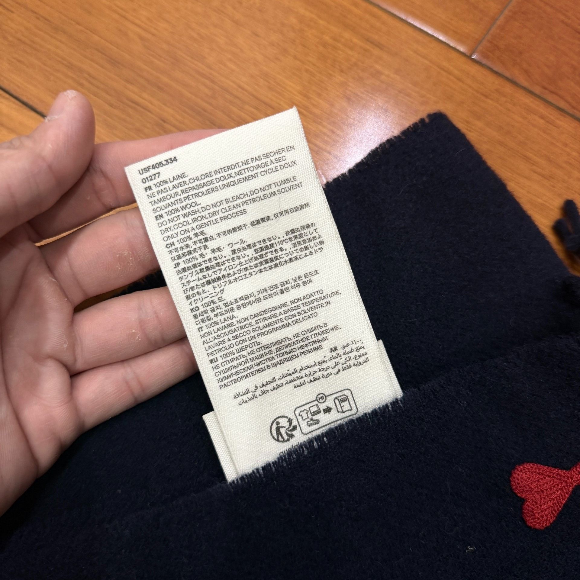 AMI AMI PARIS Navy Blue Wool Scarf Size ONE SIZE - 5 Thumbnail