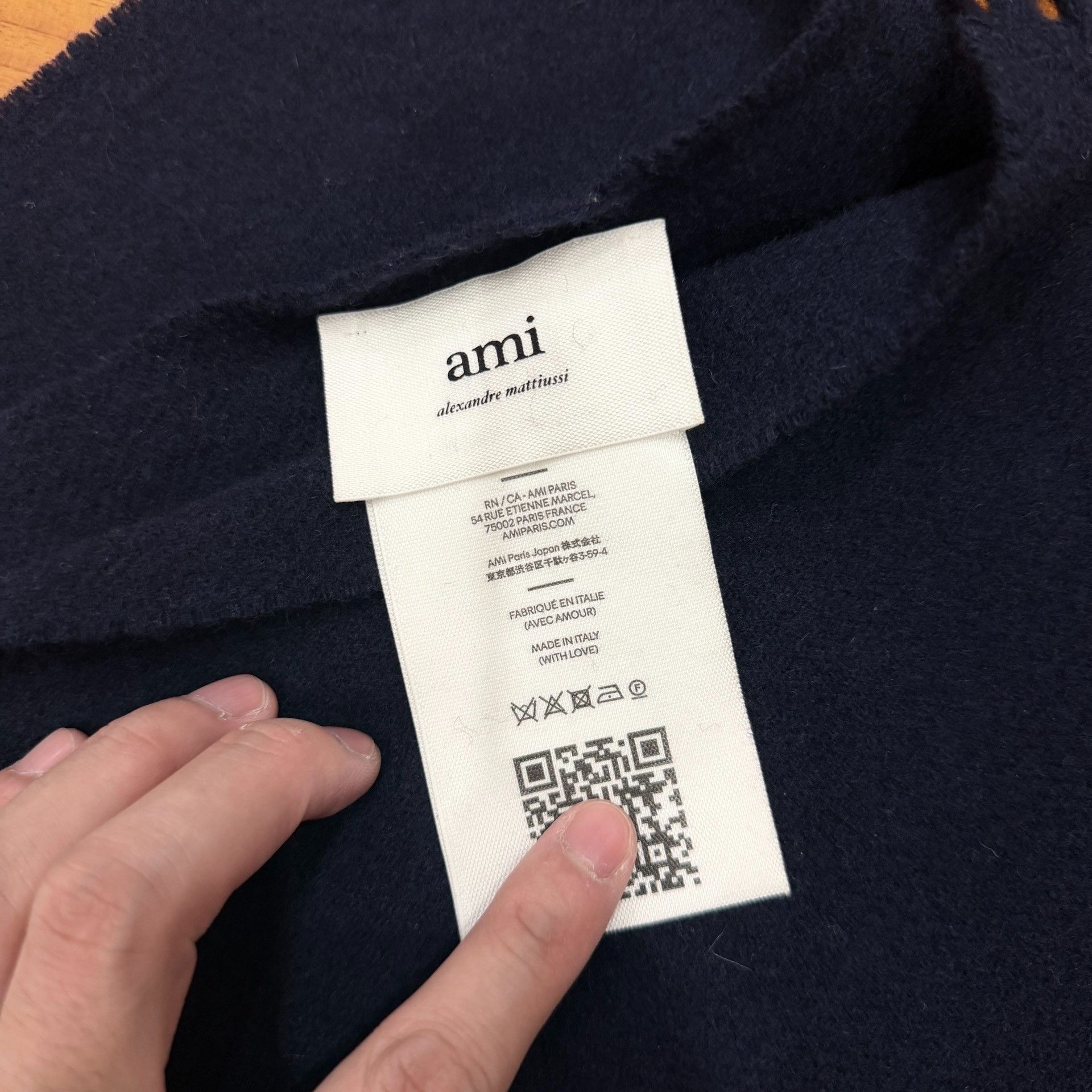 AMI AMI PARIS Navy Blue Wool Scarf Size ONE SIZE - 3 Thumbnail