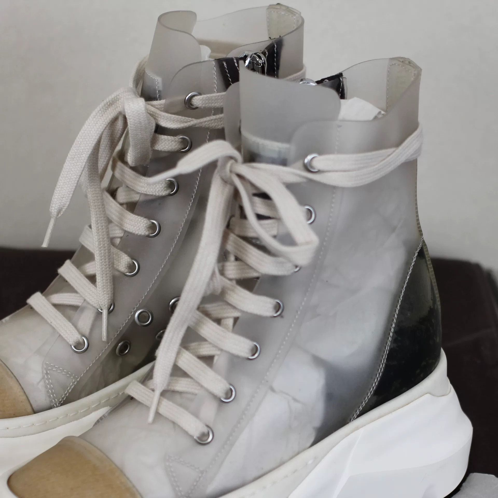 Rick Owens Drkshdw Rick Owens DRKSHDW PVC Transparent High-Top Size US 5 / IT 35 - 3 Thumbnail