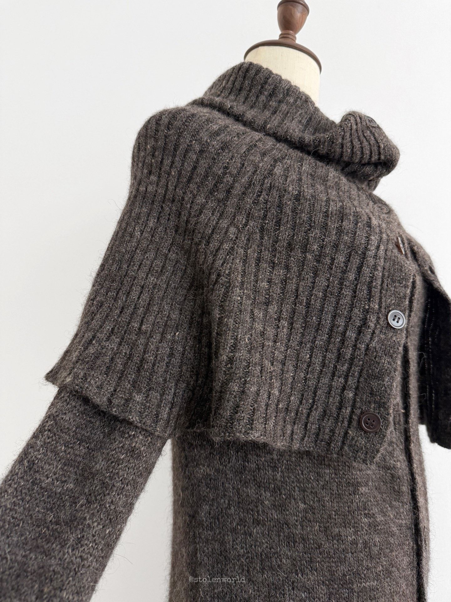 Yohji Yamamoto Y's Fold Double-Layer Collar Knit Top Size M / US 6-8 / IT 42-44 - 6 Thumbnail