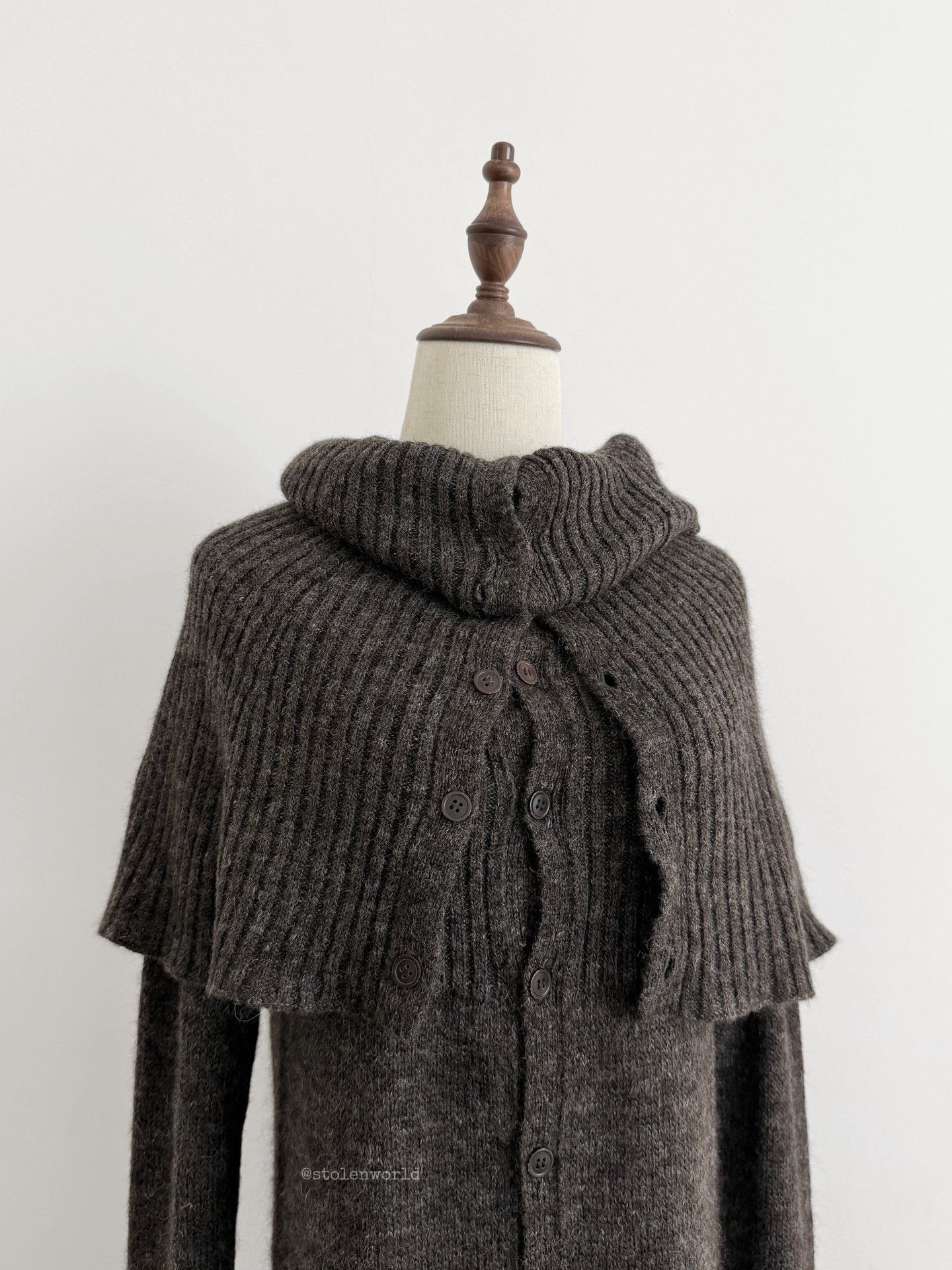 Yohji Yamamoto Y's Fold Double-Layer Collar Knit Top Size M / US 6-8 / IT 42-44 - 2 Thumbnail