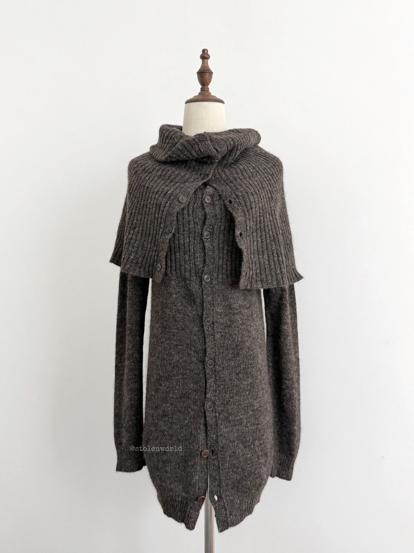 Yohji Yamamoto Y's Fold Double-Layer Collar Knit Top Size M / US 6-8 / IT 42-44 - 3 Thumbnail