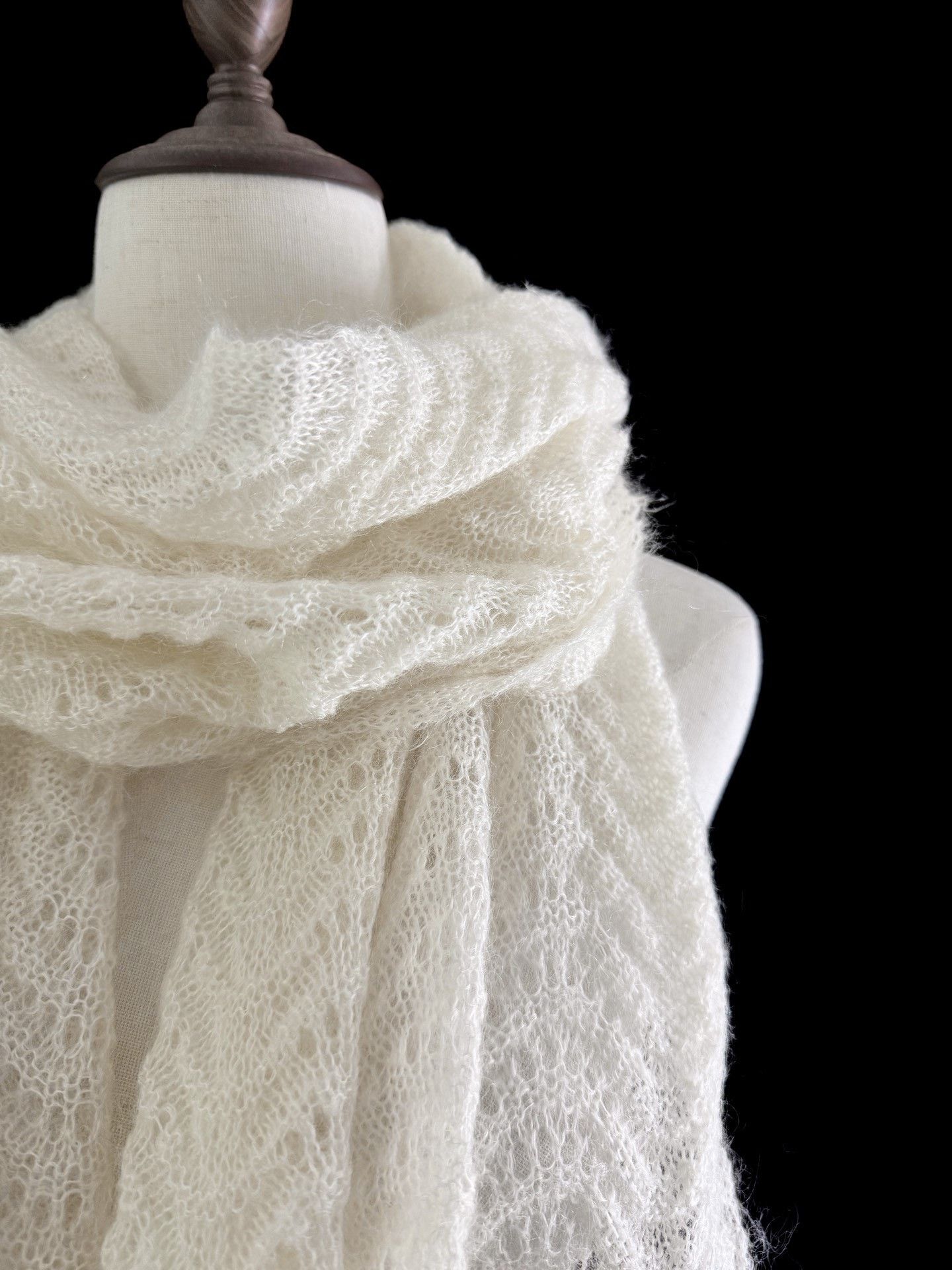Yohji Yamamoto Yohji Yamamoto Noir Open Knit Scarf Size ONE SIZE - 7 Thumbnail