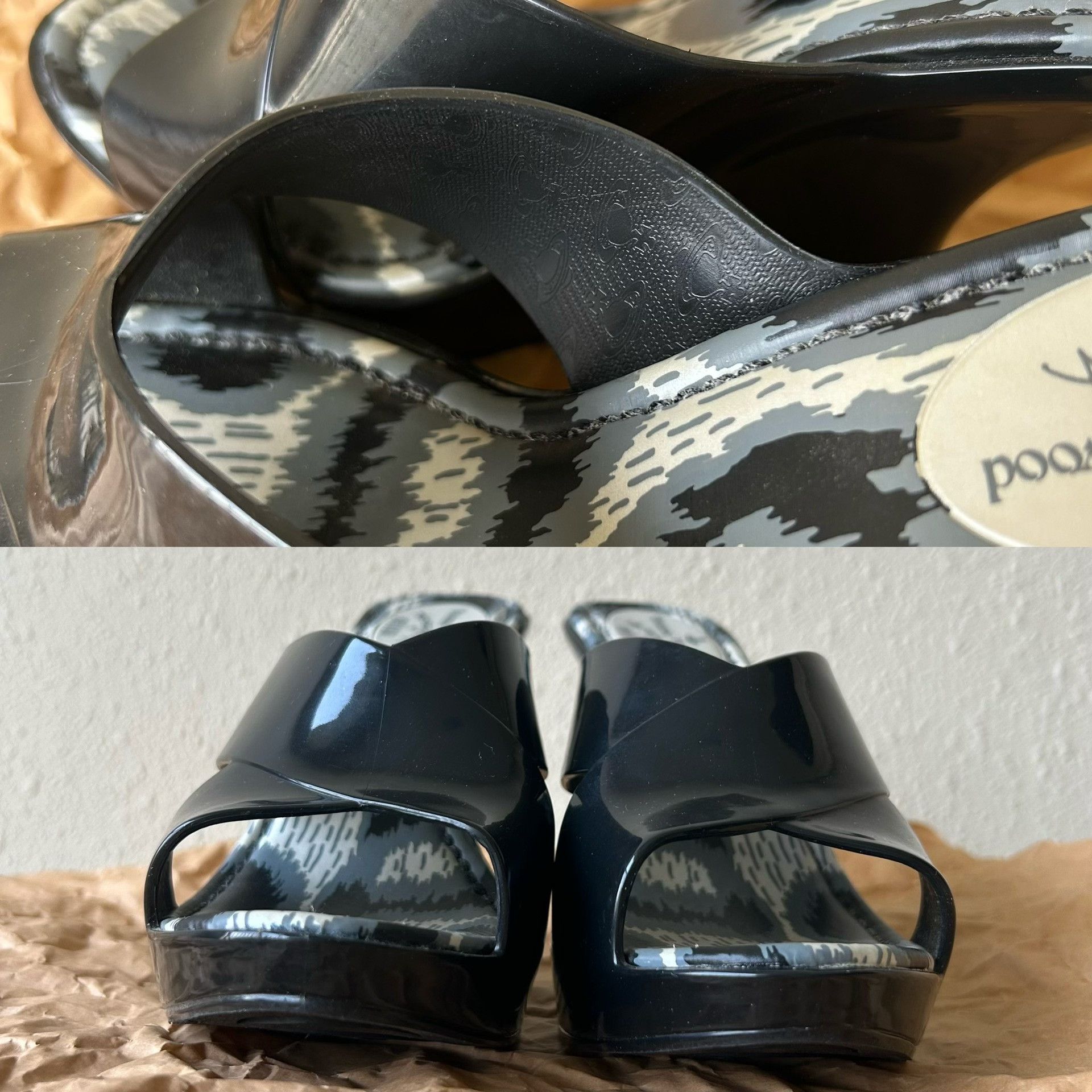 Vivienne Westwood Vivienne Westwood Melissa Black Platform Sandals Size US 6 / IT 36 - 8 Thumbnail