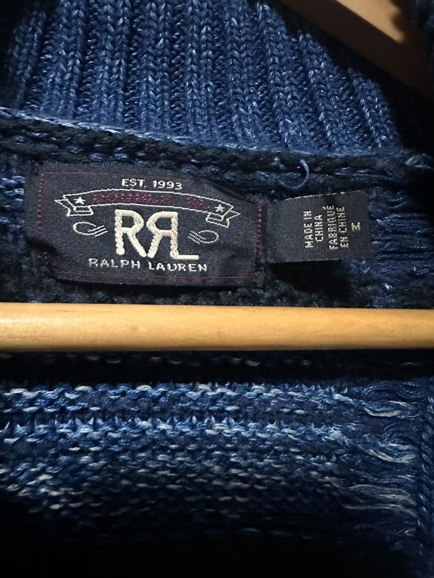 RRL Ralph Lauren RRL Indigo Dyed Shawl Collar Zip Cardigan Size US M / EU 48-50 / 2 - 2 Thumbnail