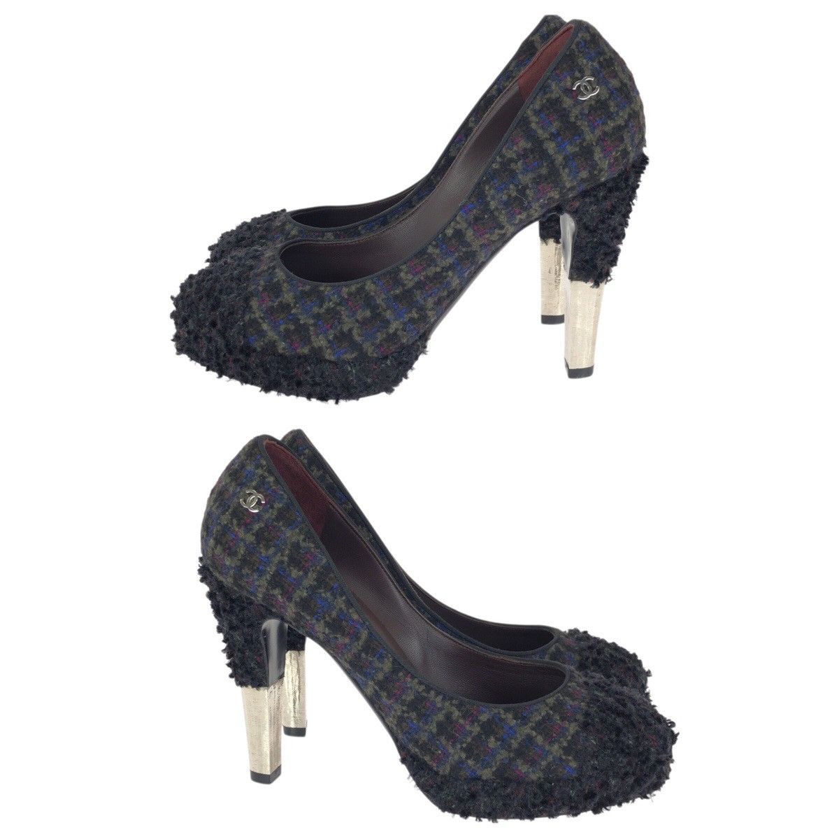 Chanel Chanel Chanel Tweed Pumps Textile Shoes G27495 DUTY FREE for USA Size ONE SIZE - 5 Thumbnail
