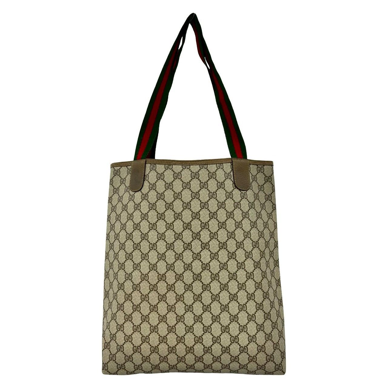 Gucci Gucci Gucci GG Canvas Leather Tote Bag Leather Tote Bag DUTY FREE for USA Size ONE SIZE - 4 Thumbnail