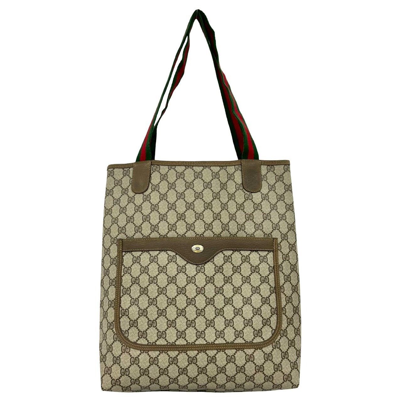 Gucci Gucci Gucci GG Canvas Leather Tote Bag Leather Tote Bag DUTY FREE for USA Size ONE SIZE - 2 Thumbnail