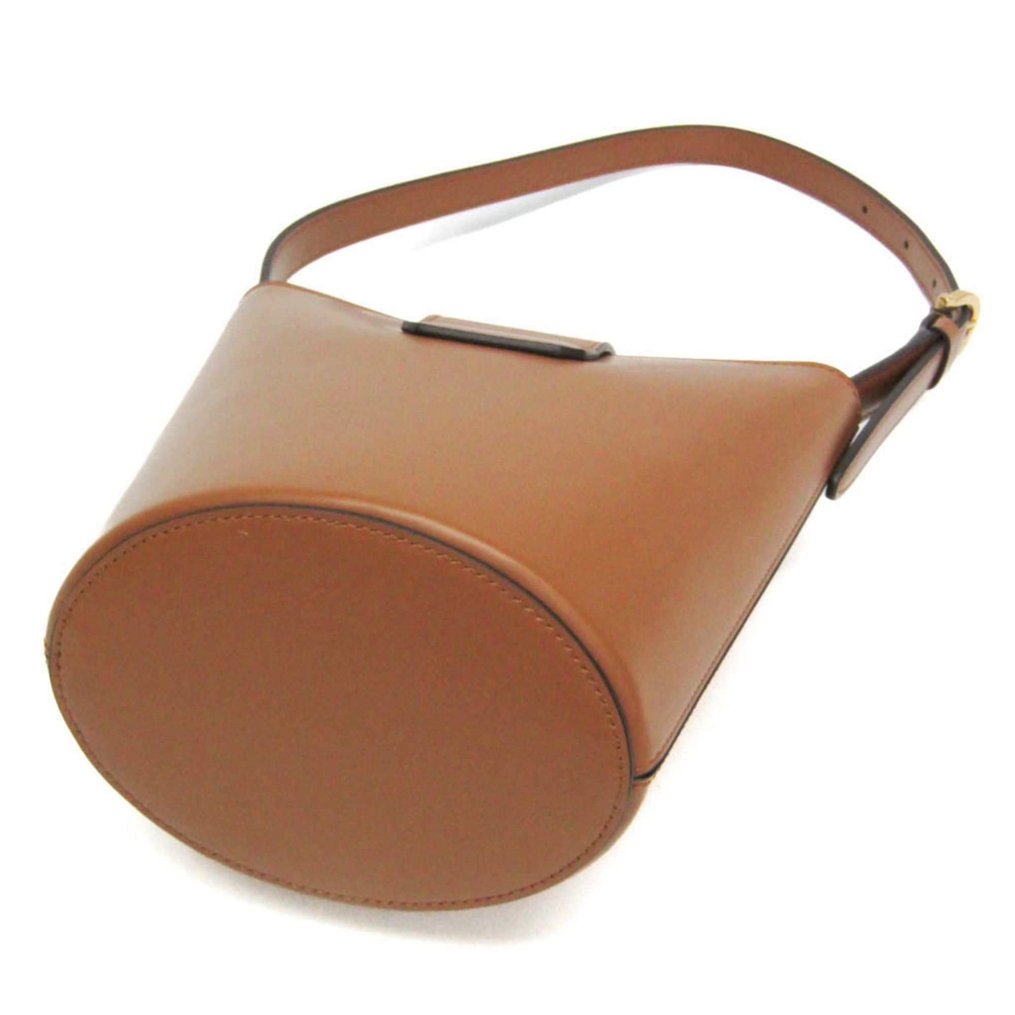 Salvatore Ferragamo Salvatore Ferragamo Gancini Trifoglio Bucket DH-21 1194 Women's Leather Handbag,Shoulder Bag Brown Size ONE SIZE - 3 Thumbnail