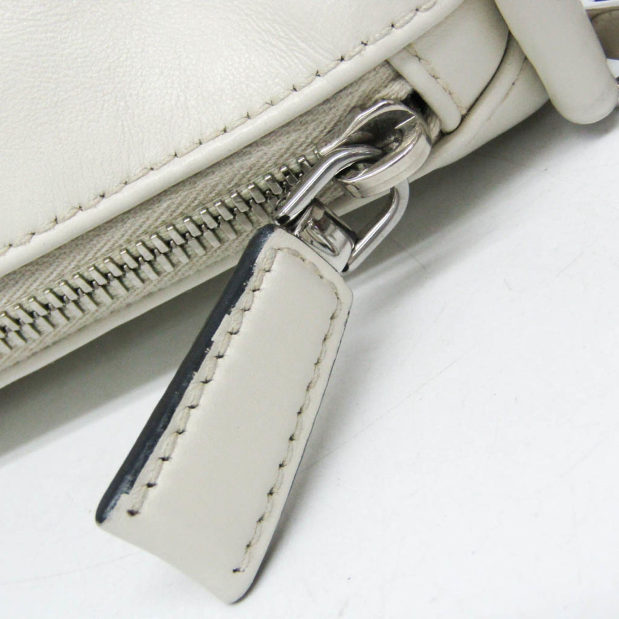 Prada Prada Triangle Shoulder Bag 2VH155 Men,Women Leather Shoulder Bag White Size ONE SIZE - 8 Thumbnail