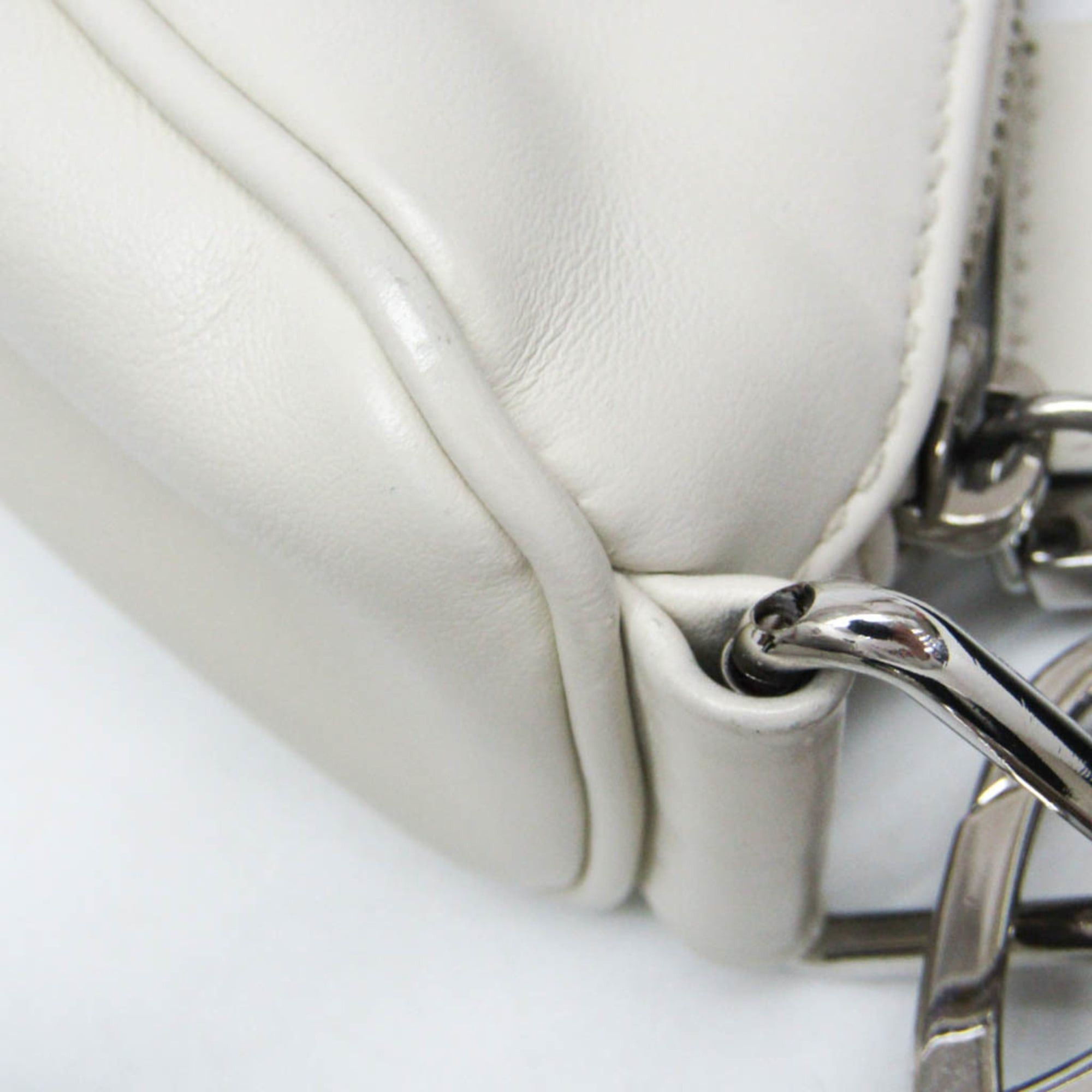 Prada Prada Triangle Shoulder Bag 2VH155 Men,Women Leather Shoulder Bag White Size ONE SIZE - 5 Thumbnail