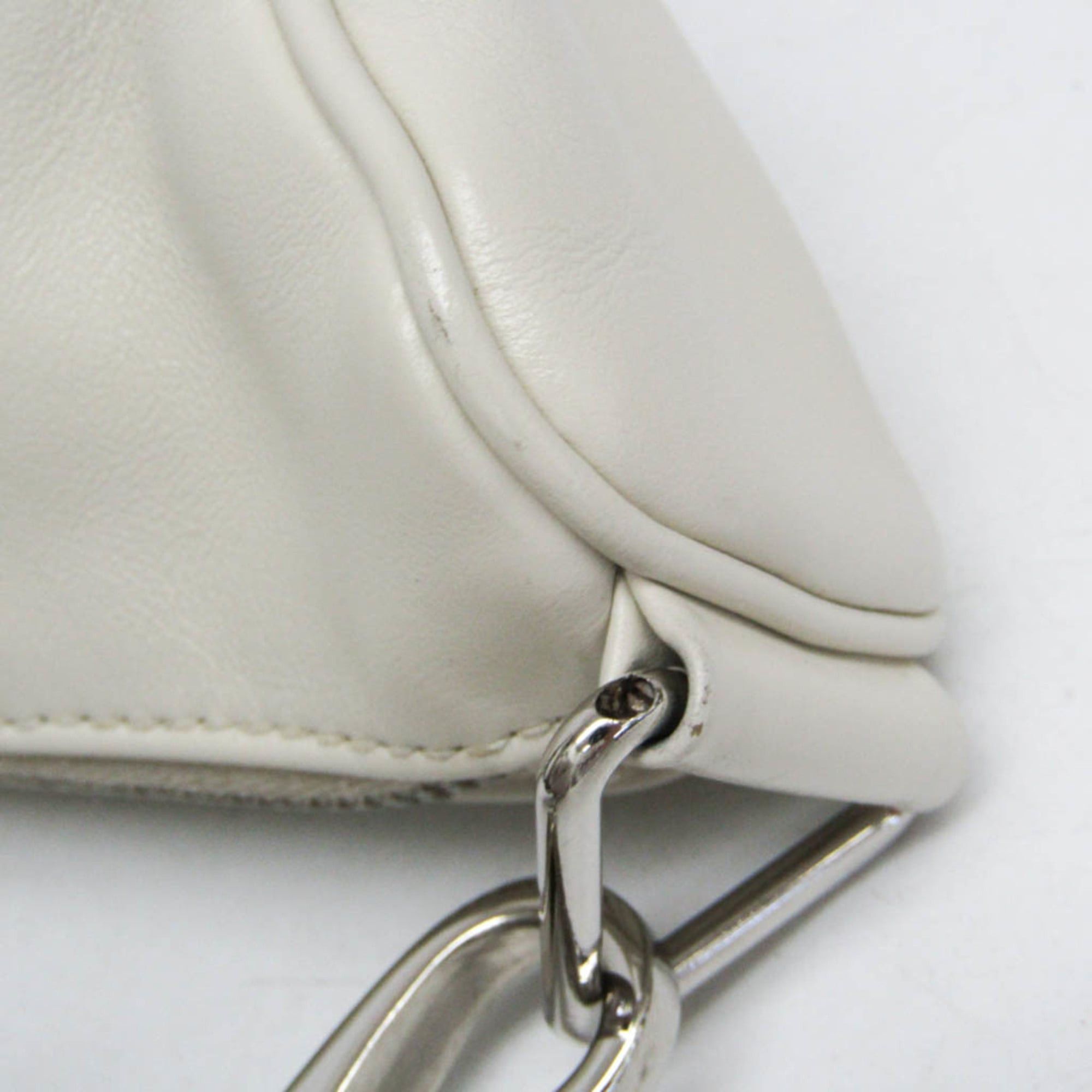 Prada Prada Triangle Shoulder Bag 2VH155 Men,Women Leather Shoulder Bag White Size ONE SIZE - 4 Thumbnail