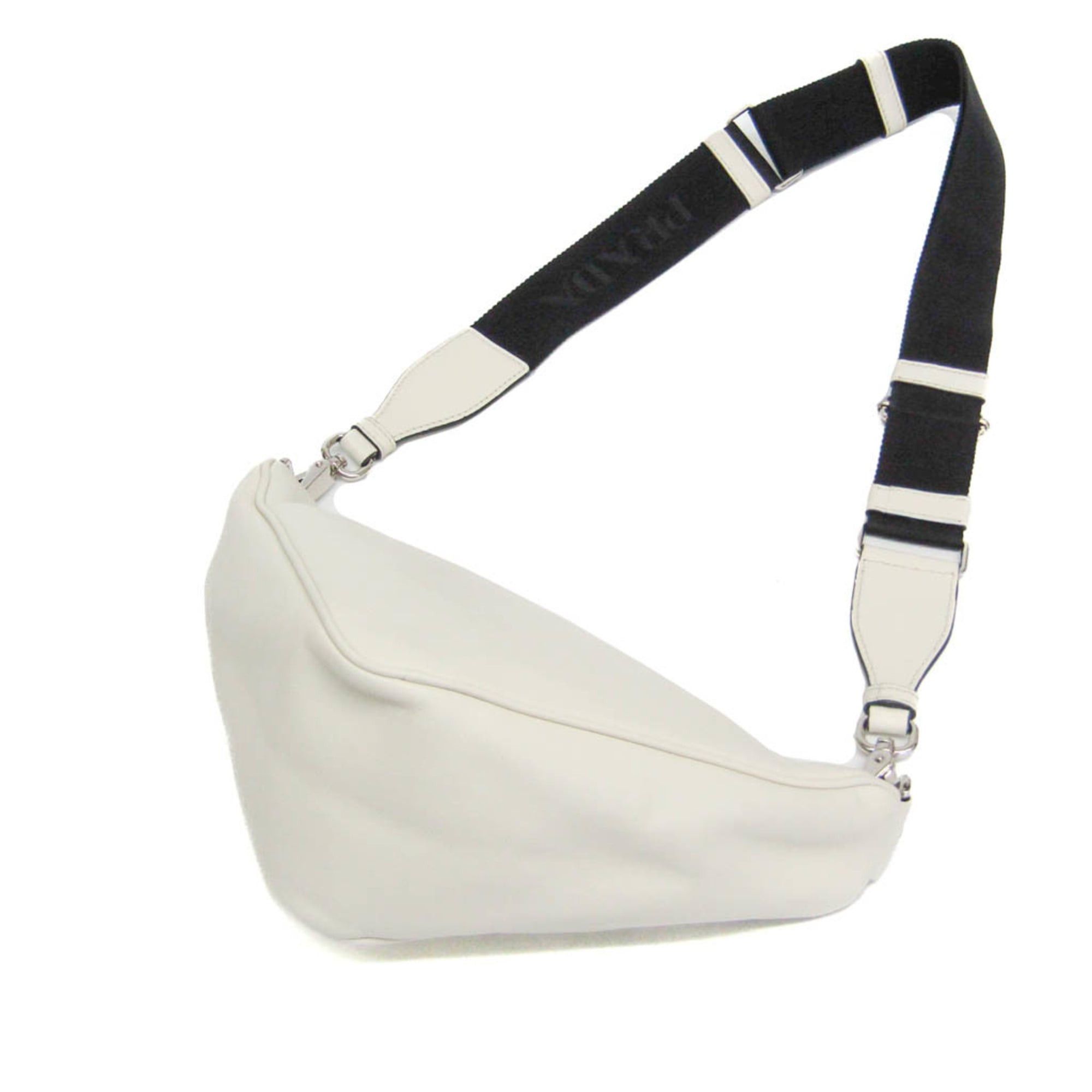 Prada Prada Triangle Shoulder Bag 2VH155 Men,Women Leather Shoulder Bag White Size ONE SIZE - 2 Thumbnail