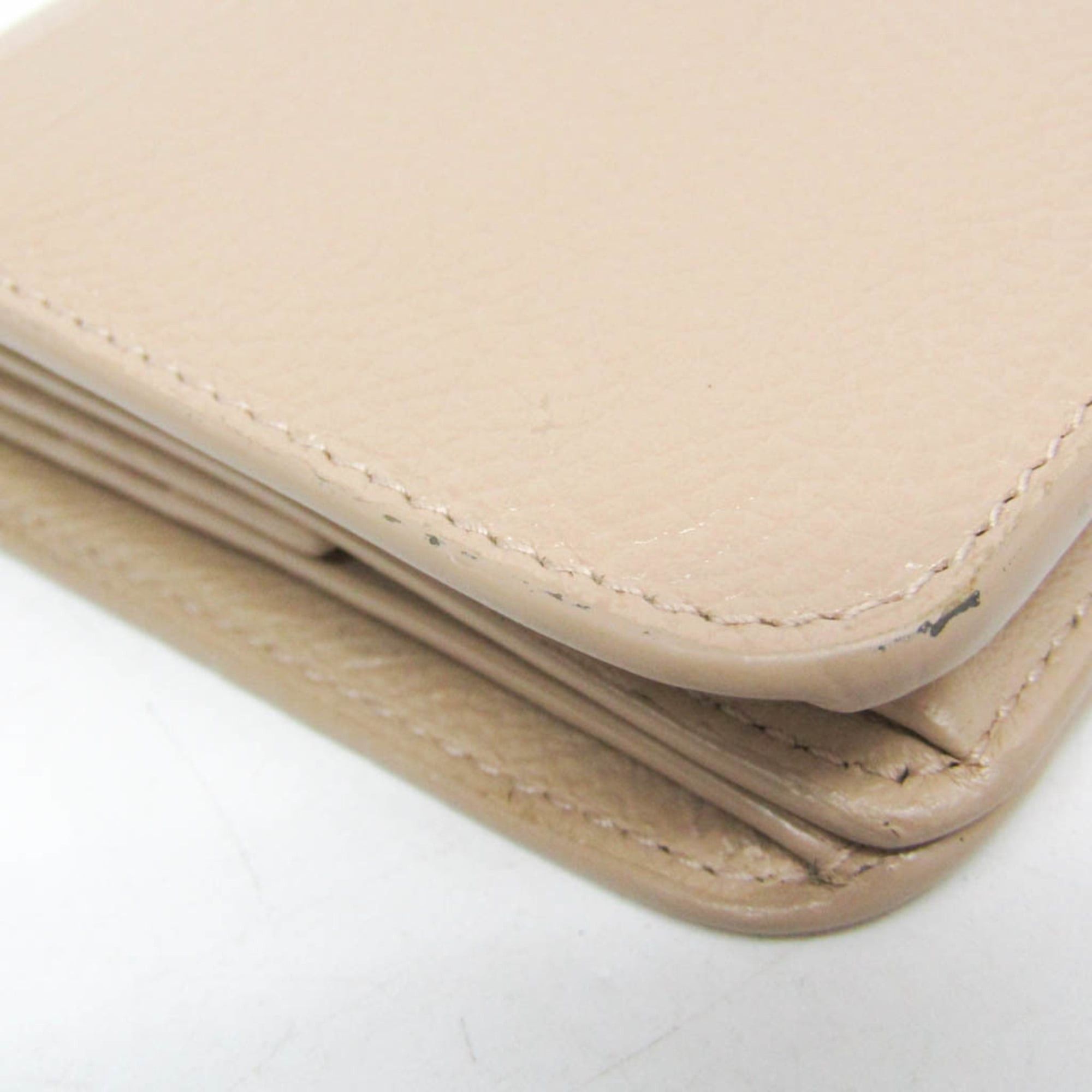 Balenciaga Balenciaga Compact Wallet 594216 Men,Women Leather Wallet (bi-fold) Light Beige Size ONE SIZE - 6 Thumbnail