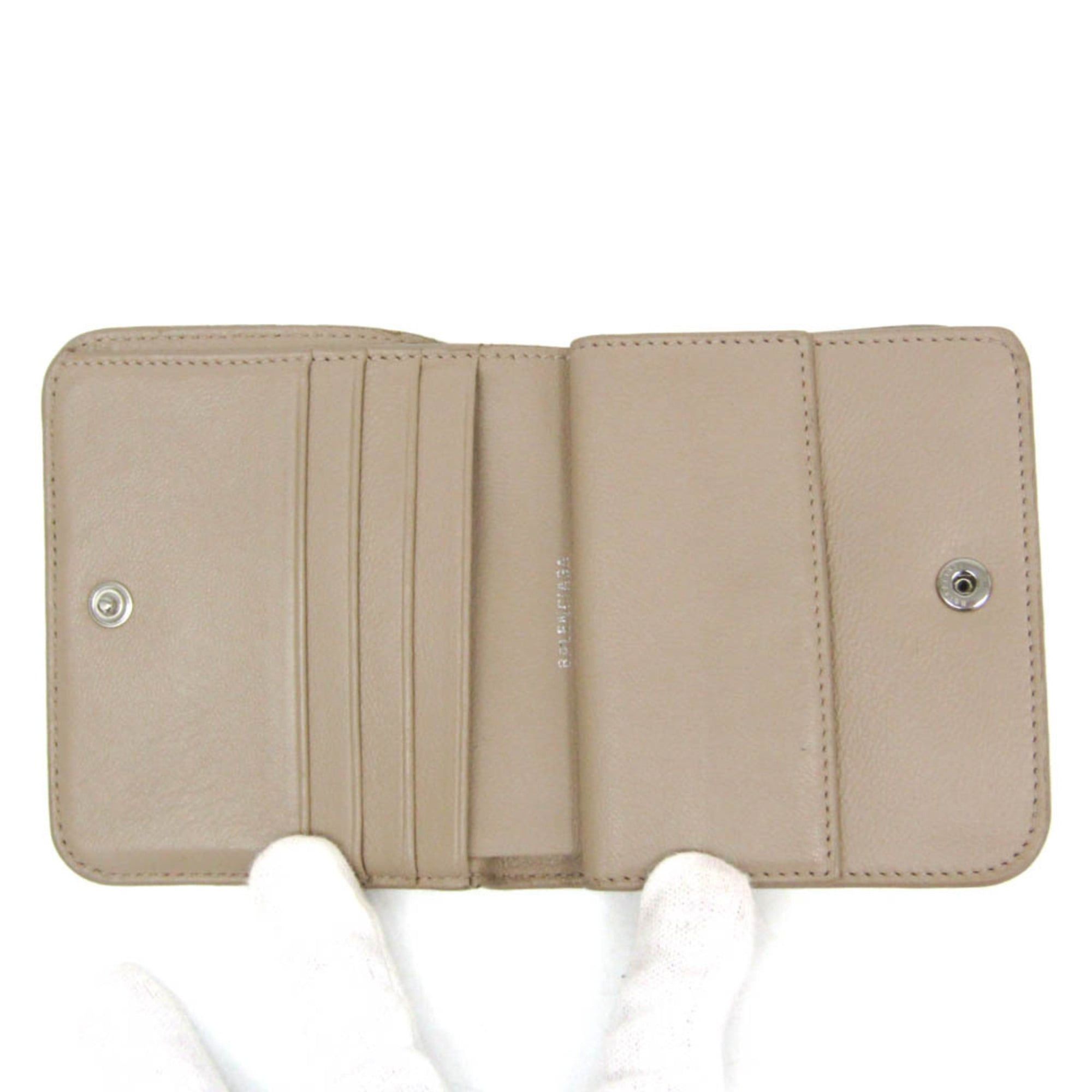 Balenciaga Balenciaga Compact Wallet 594216 Men,Women Leather Wallet (bi-fold) Light Beige Size ONE SIZE - 4 Thumbnail