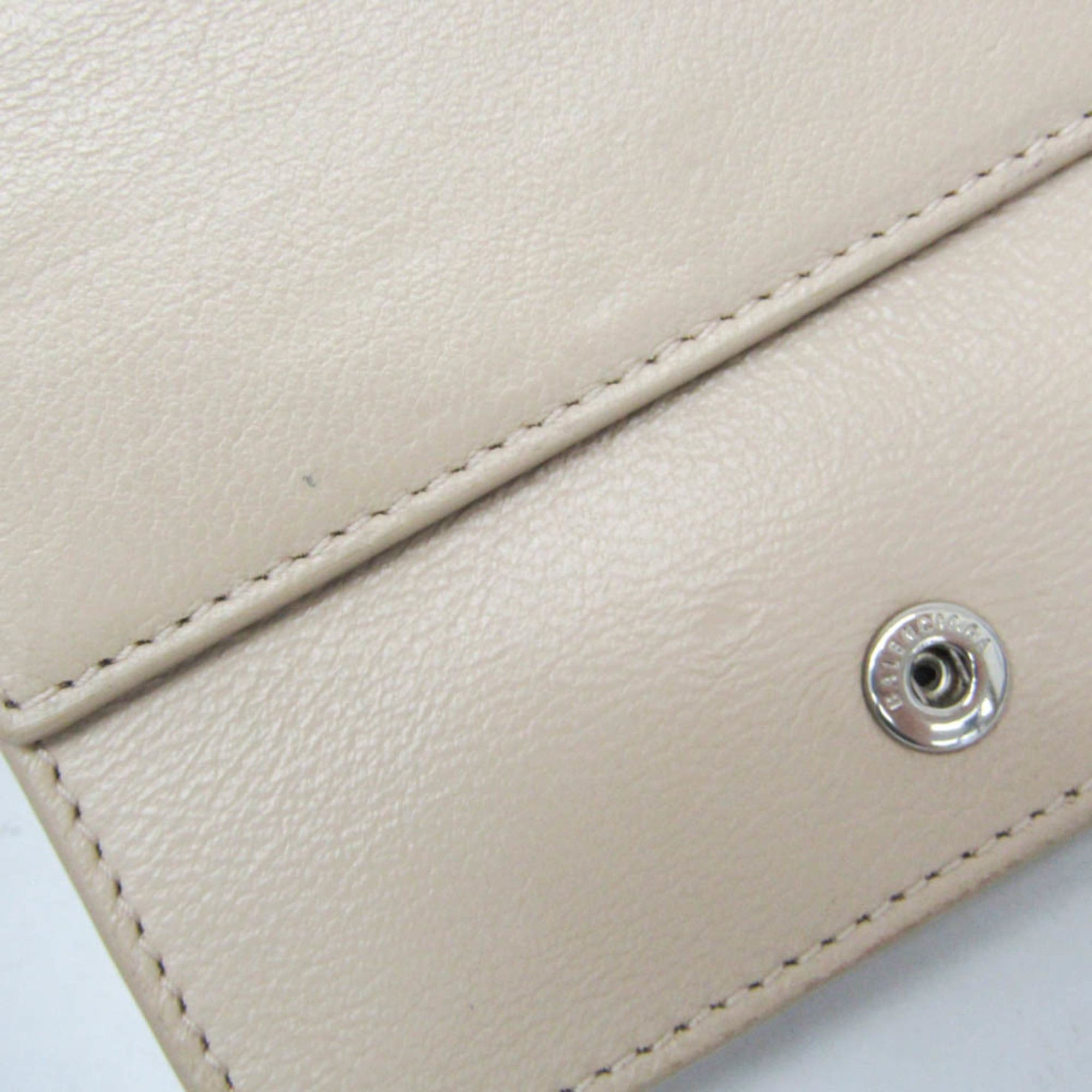 Balenciaga Balenciaga Compact Wallet 594216 Men,Women Leather Wallet (bi-fold) Light Beige Size ONE SIZE - 11 Thumbnail