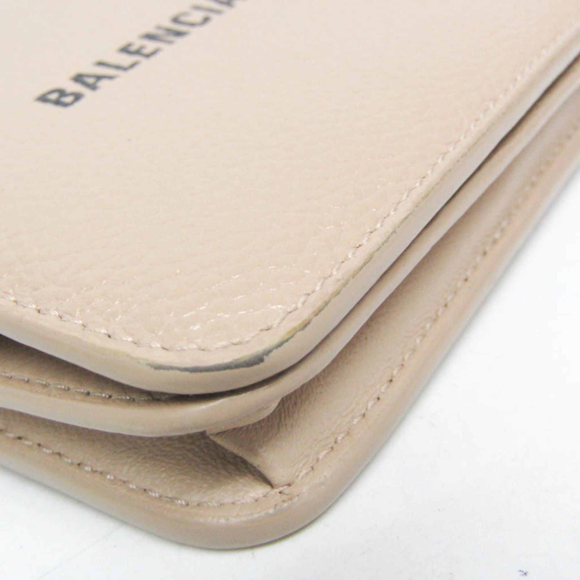 Balenciaga Balenciaga Compact Wallet 594216 Men,Women Leather Wallet (bi-fold) Light Beige Size ONE SIZE - 8 Thumbnail