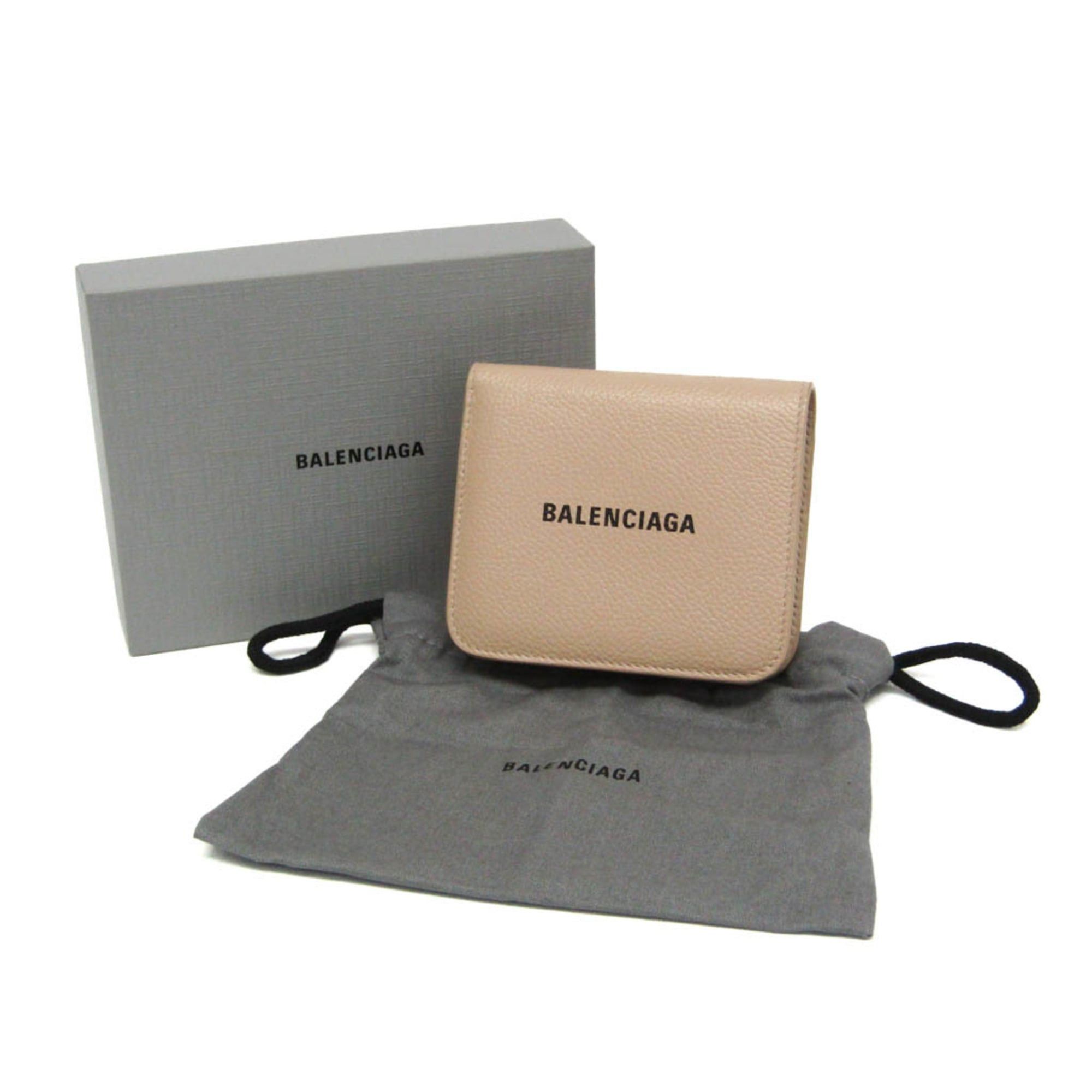 Balenciaga Balenciaga Compact Wallet 594216 Men,Women Leather Wallet (bi-fold) Light Beige Size ONE SIZE - 2 Thumbnail
