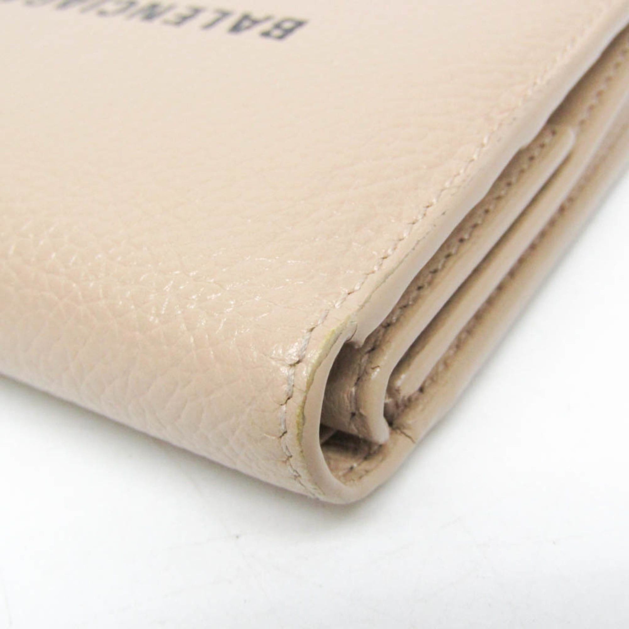 Balenciaga Balenciaga Compact Wallet 594216 Men,Women Leather Wallet (bi-fold) Light Beige Size ONE SIZE - 9 Thumbnail