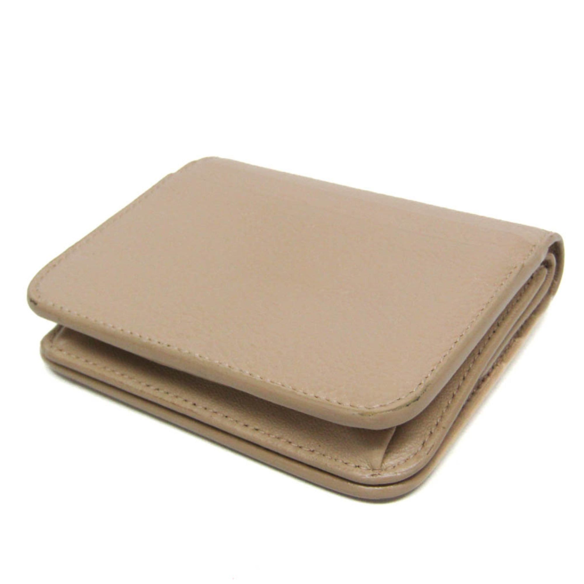 Balenciaga Balenciaga Compact Wallet 594216 Men,Women Leather Wallet (bi-fold) Light Beige Size ONE SIZE - 3 Thumbnail