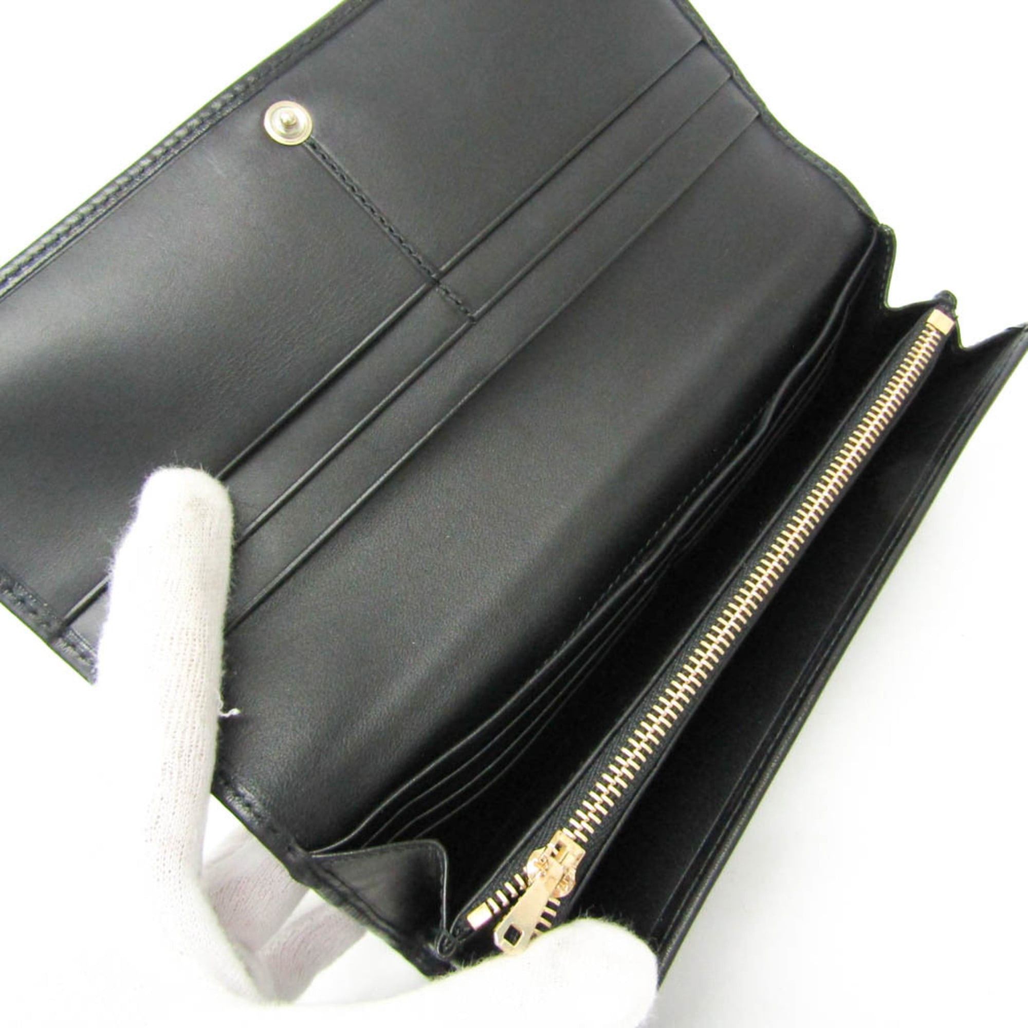 Loewe Loewe Anagram 174.06.F11 Women's Leather Long Wallet (bi-fold) Black Size ONE SIZE - 4 Thumbnail