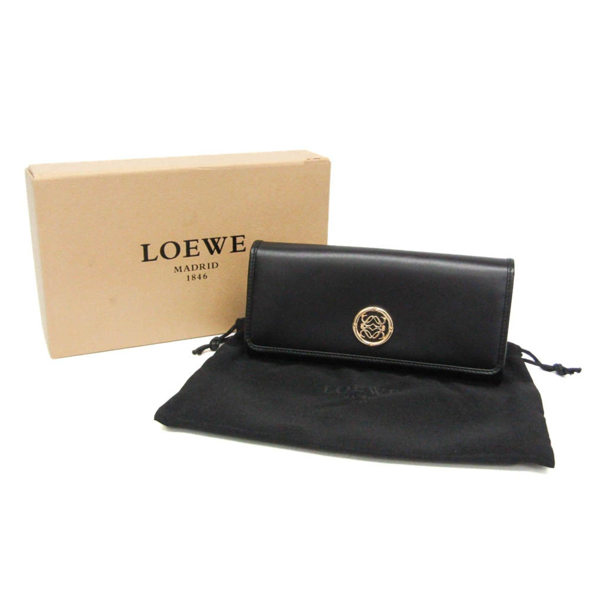 Loewe Loewe Anagram 174.06.F11 Women's Leather Long Wallet (bi-fold) Black Size ONE SIZE - 2 Thumbnail