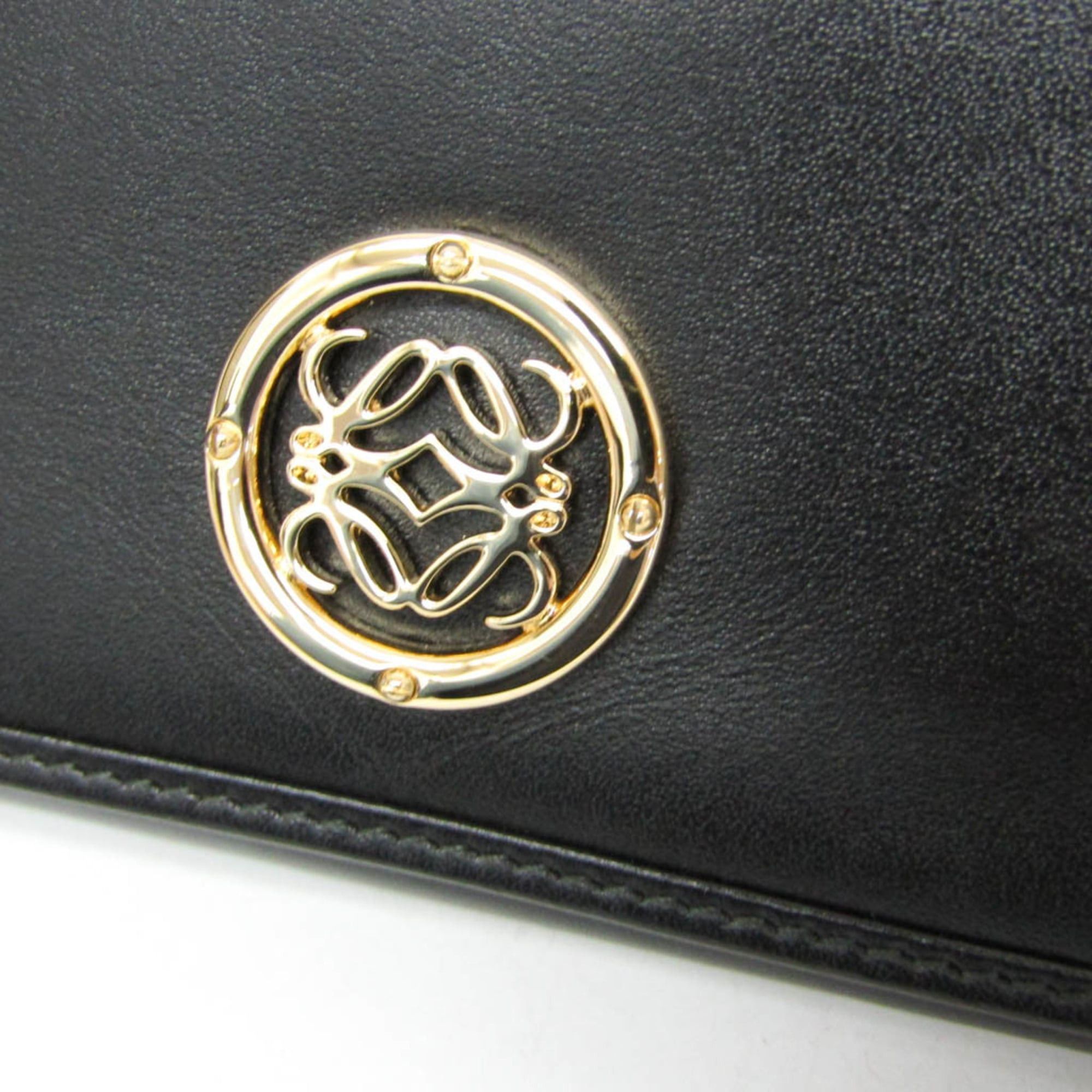 Loewe Loewe Anagram 174.06.F11 Women's Leather Long Wallet (bi-fold) Black Size ONE SIZE - 8 Thumbnail