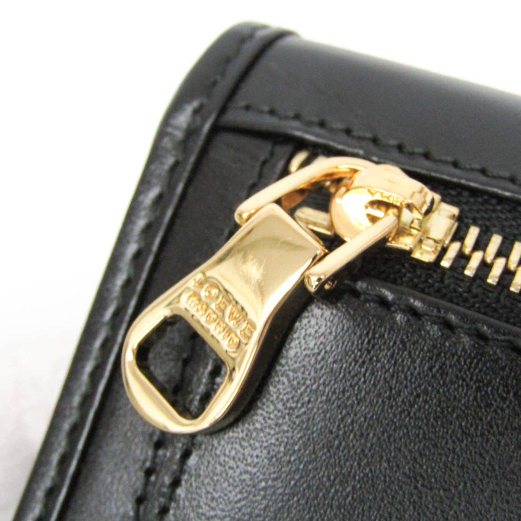 Loewe Loewe Anagram 174.06.F11 Women's Leather Long Wallet (bi-fold) Black Size ONE SIZE - 10 Thumbnail