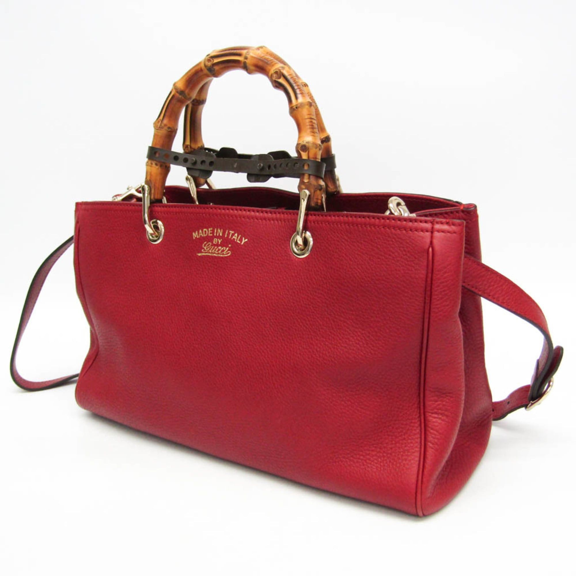 Gucci Gucci Bamboo Shopper Medium 323660 Women's Leather Shoulder Bag,Tote Bag Red Color Size ONE SIZE - 8 Thumbnail