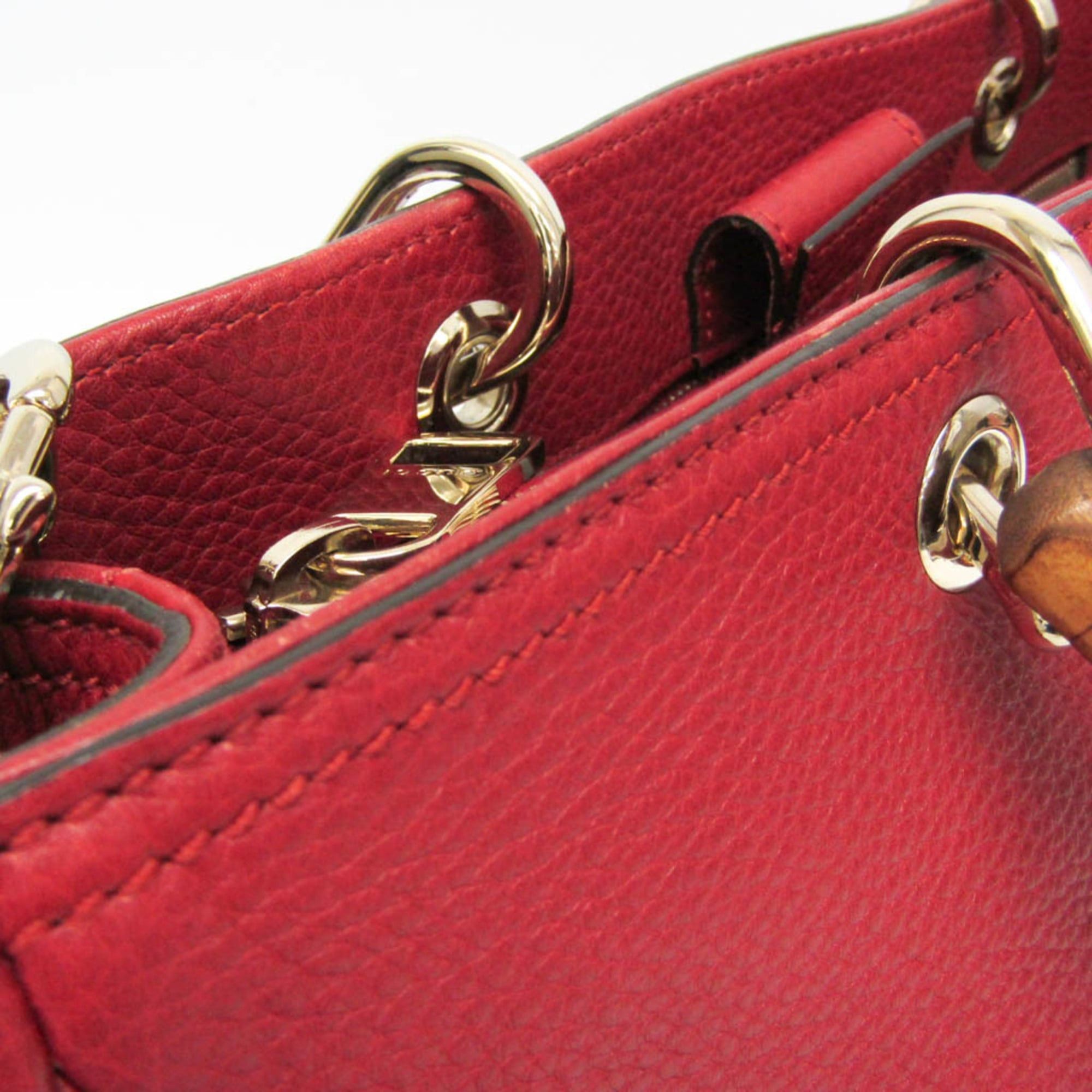 Gucci Gucci Bamboo Shopper Medium 323660 Women's Leather Shoulder Bag,Tote Bag Red Color Size ONE SIZE - 9 Thumbnail