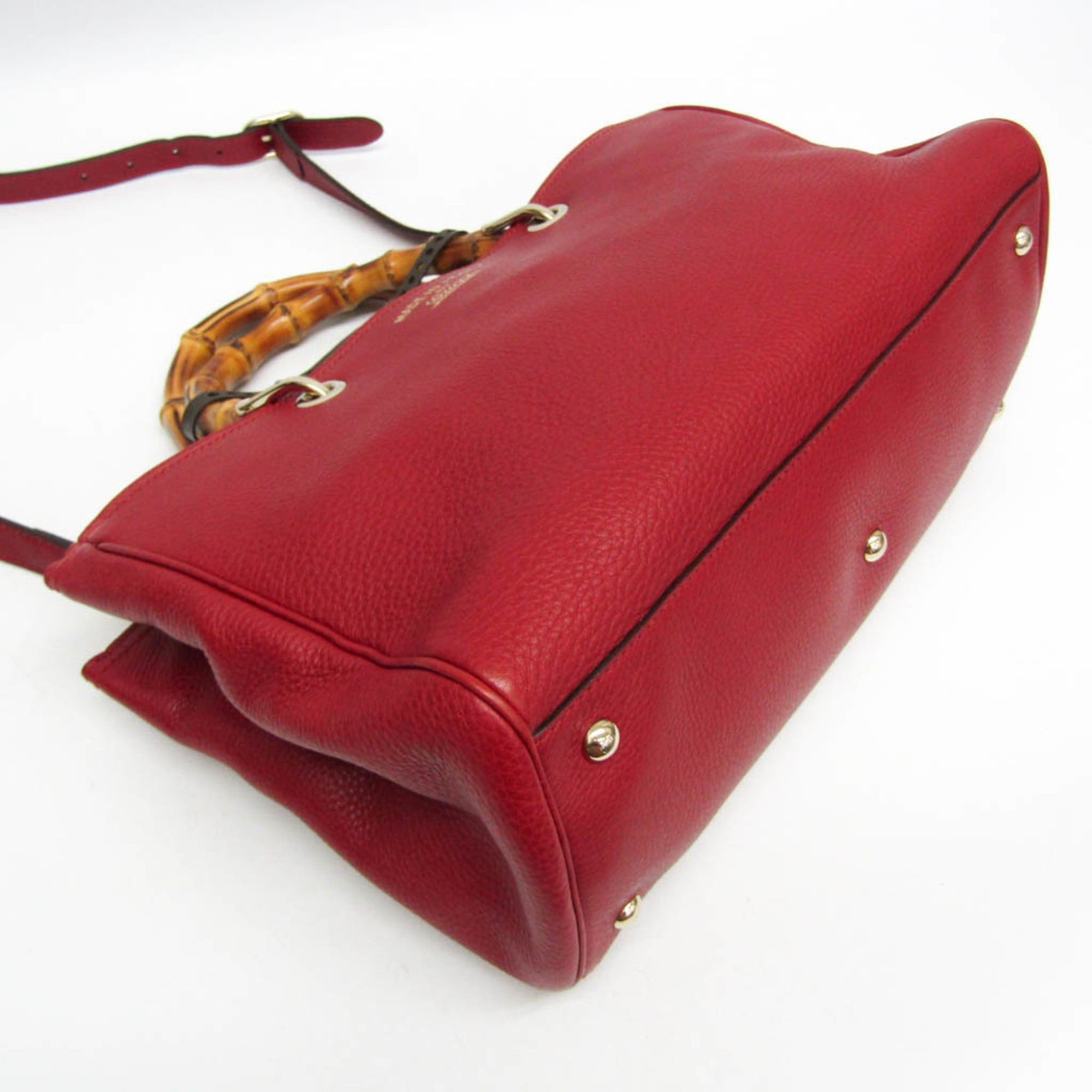Gucci Gucci Bamboo Shopper Medium 323660 Women's Leather Shoulder Bag,Tote Bag Red Color Size ONE SIZE - 7 Thumbnail