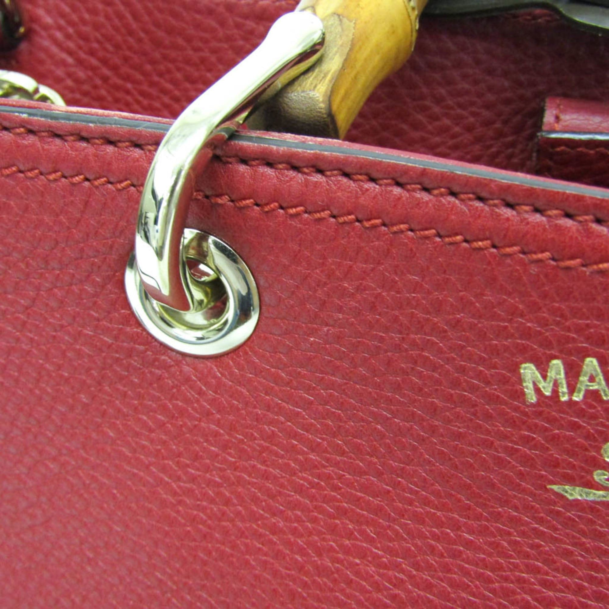 Gucci Gucci Bamboo Shopper Medium 323660 Women's Leather Shoulder Bag,Tote Bag Red Color Size ONE SIZE - 12 Thumbnail