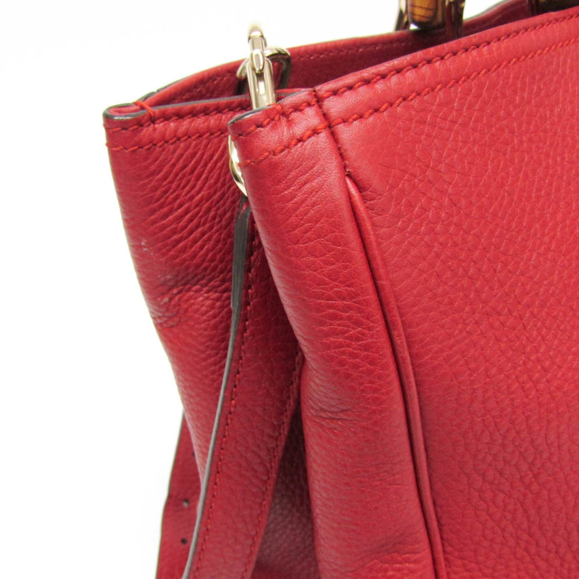 Gucci Gucci Bamboo Shopper Medium 323660 Women's Leather Shoulder Bag,Tote Bag Red Color Size ONE SIZE - 6 Thumbnail