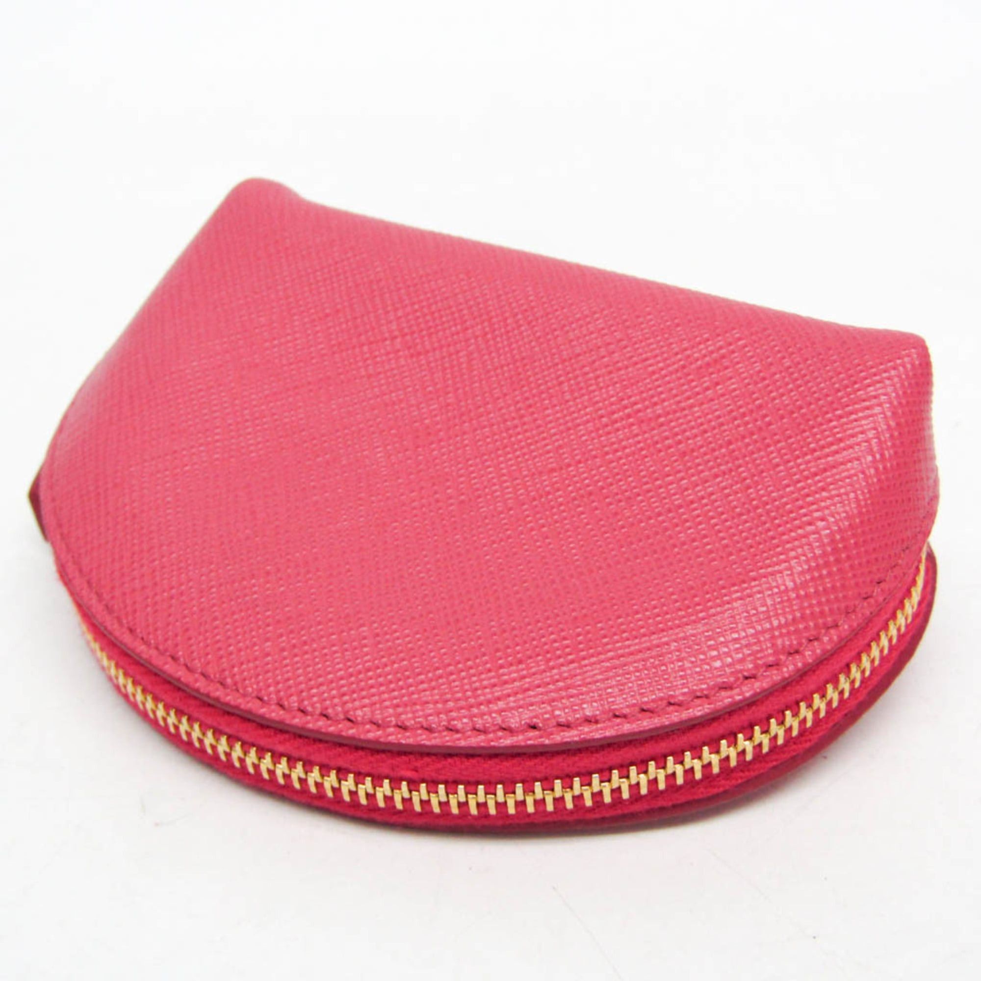 Prada Prada Saffiano Mini Pouch With Key Ring Women's Leather Coin Purse/coin Case Pink Size ONE SIZE - 5 Thumbnail