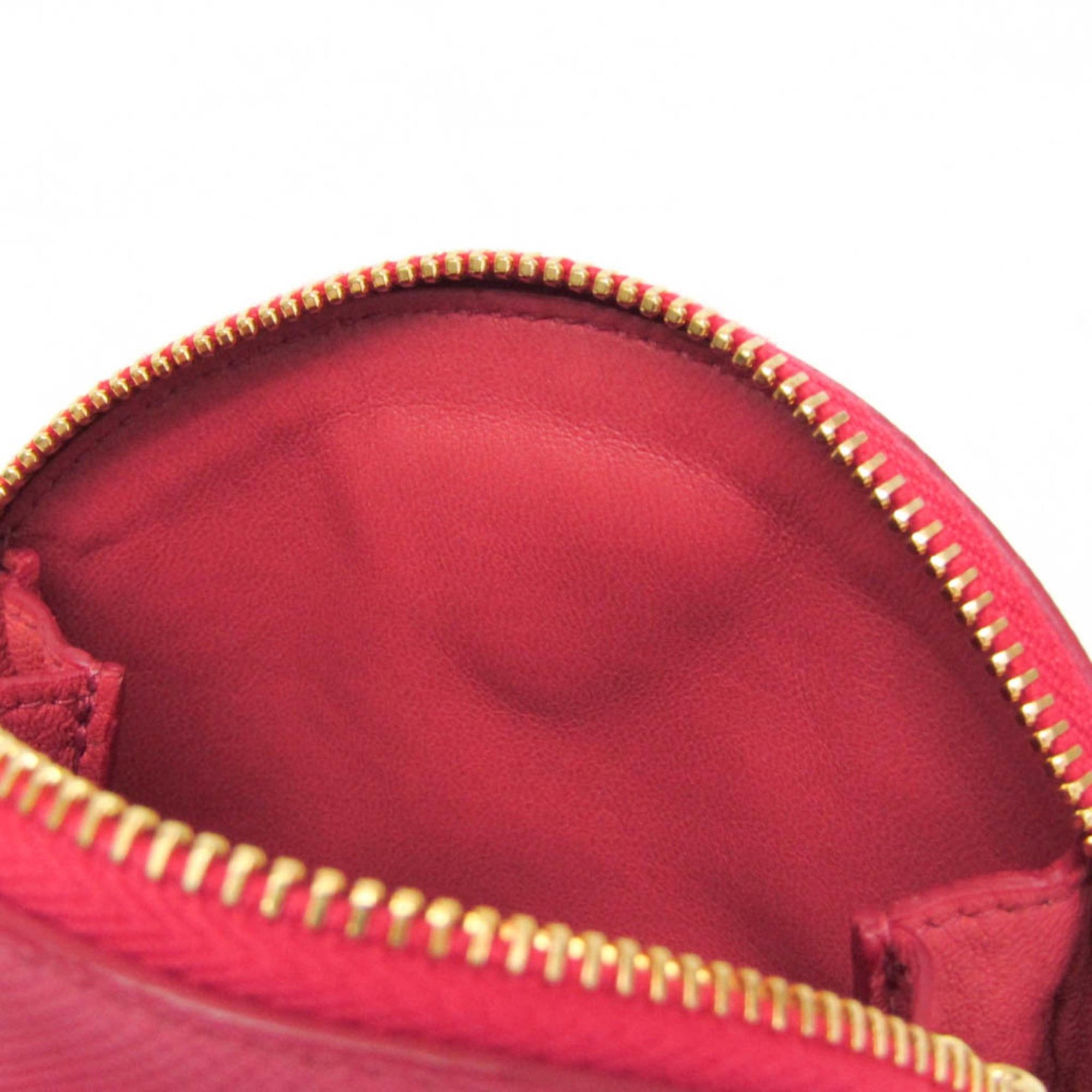 Prada Prada Saffiano Mini Pouch With Key Ring Women's Leather Coin Purse/coin Case Pink Size ONE SIZE - 10 Thumbnail