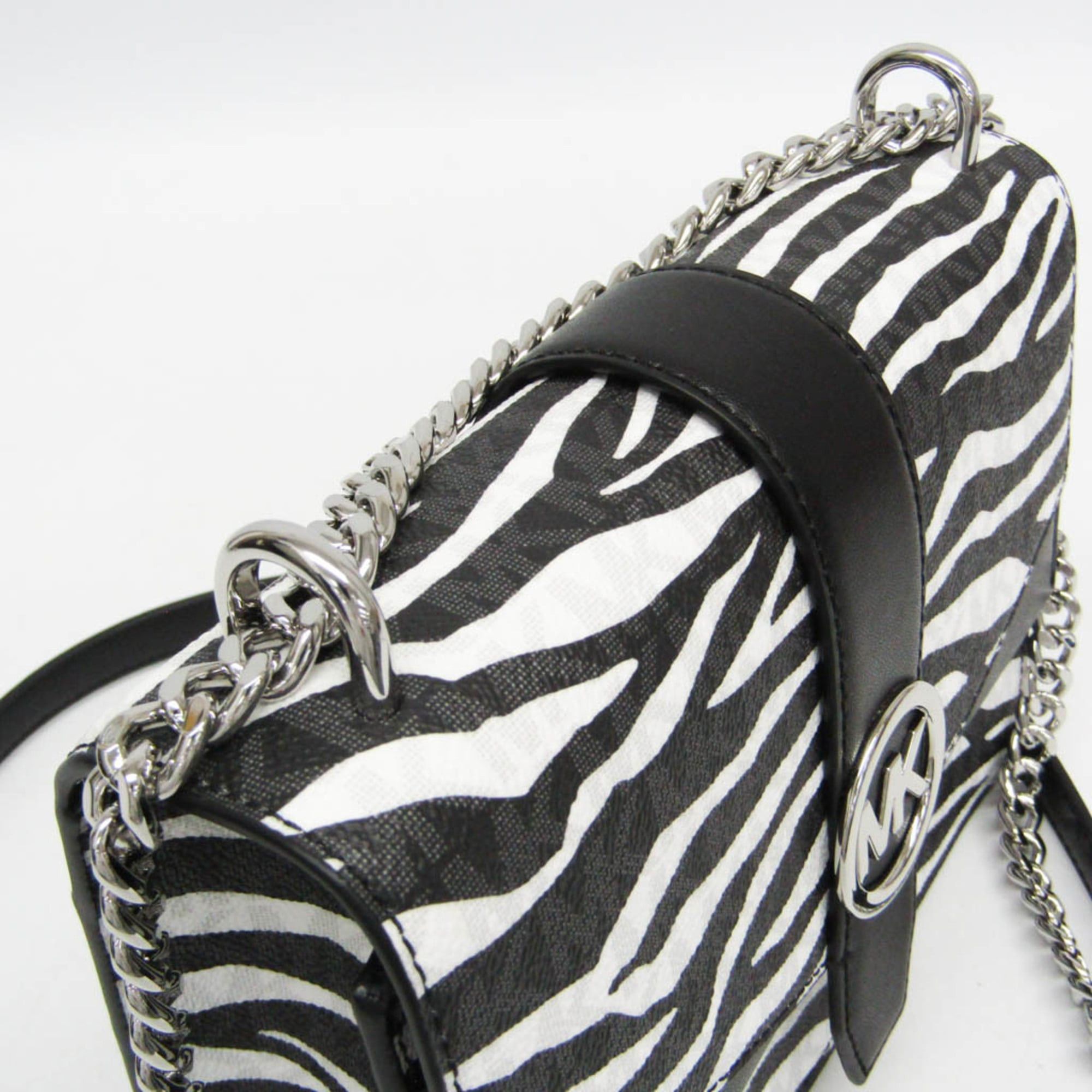 Michael Kors Michael Kors GREENWICH 35S5SGRC1V Women's PVC,Leather Shoulder Bag Black,White Size ONE SIZE - 6 Thumbnail