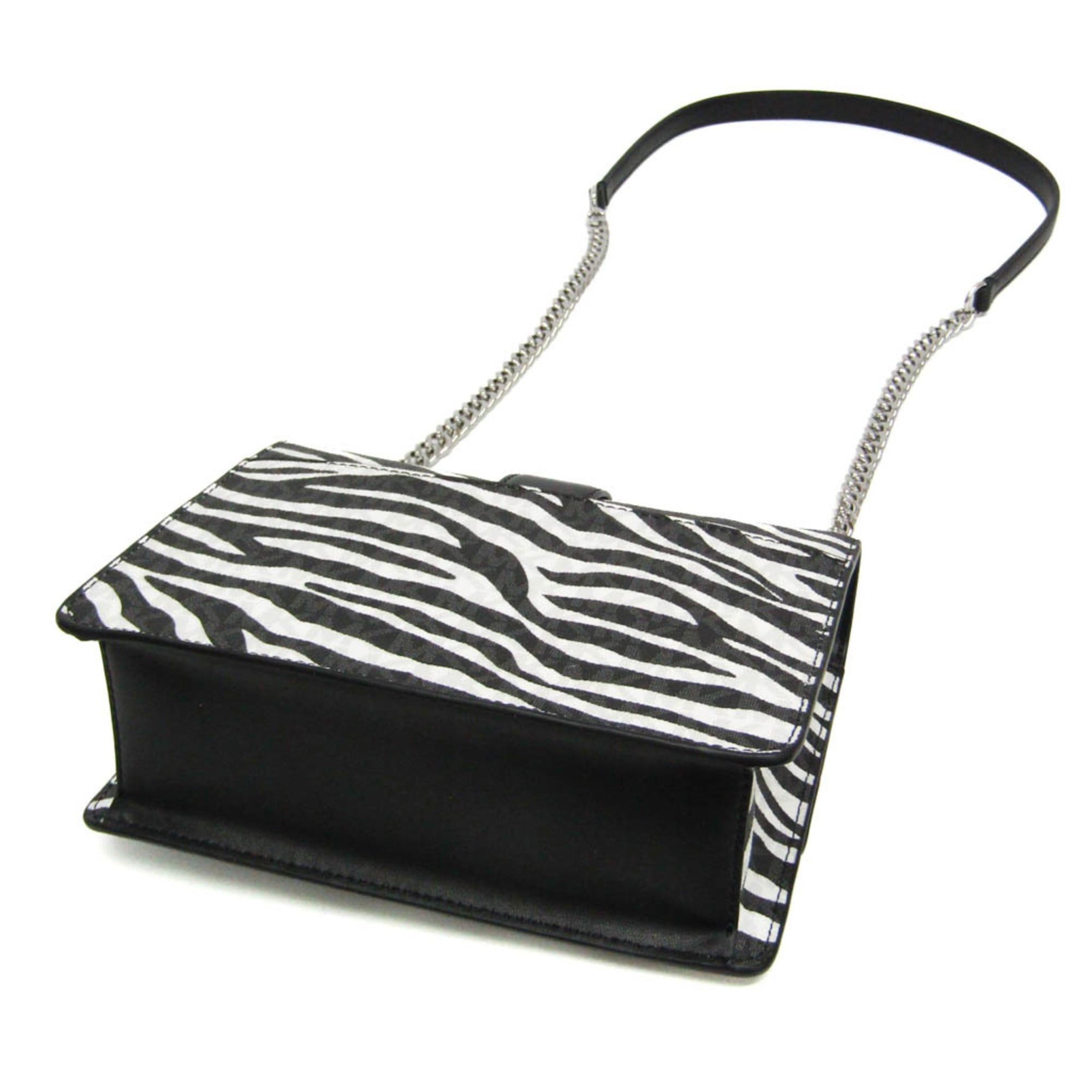 Michael Kors Michael Kors GREENWICH 35S5SGRC1V Women's PVC,Leather Shoulder Bag Black,White Size ONE SIZE - 2 Thumbnail