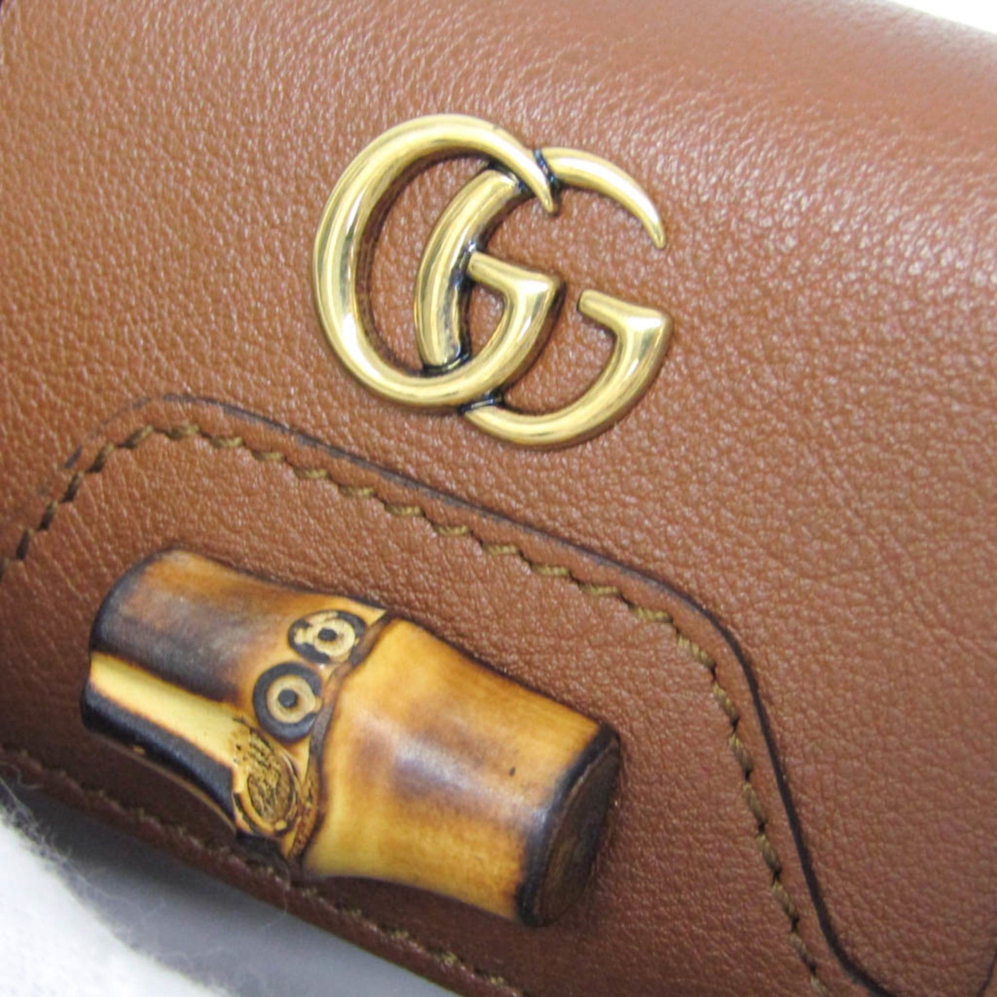 Gucci Gucci Bamboo Diana 658636 Women's Leather Key Case Brown Size ONE SIZE - 6 Thumbnail