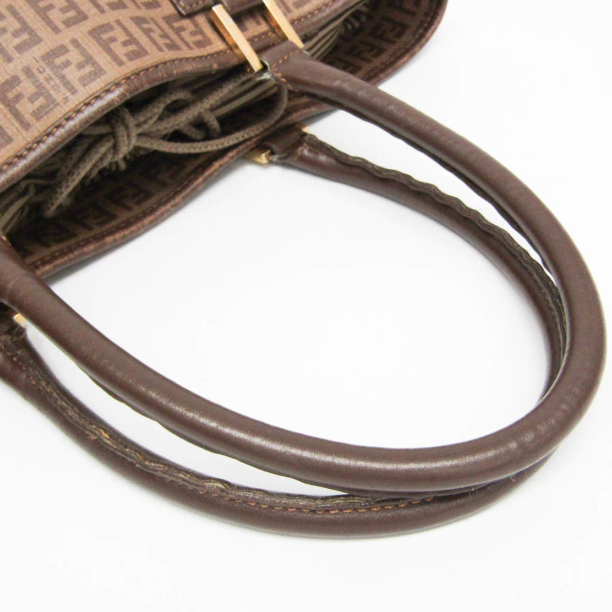 Fendi Fendi Zucchino 8BH240 Women's Leather,PVC Tote Bag Brown,Light Brown Size ONE SIZE - 10 Thumbnail