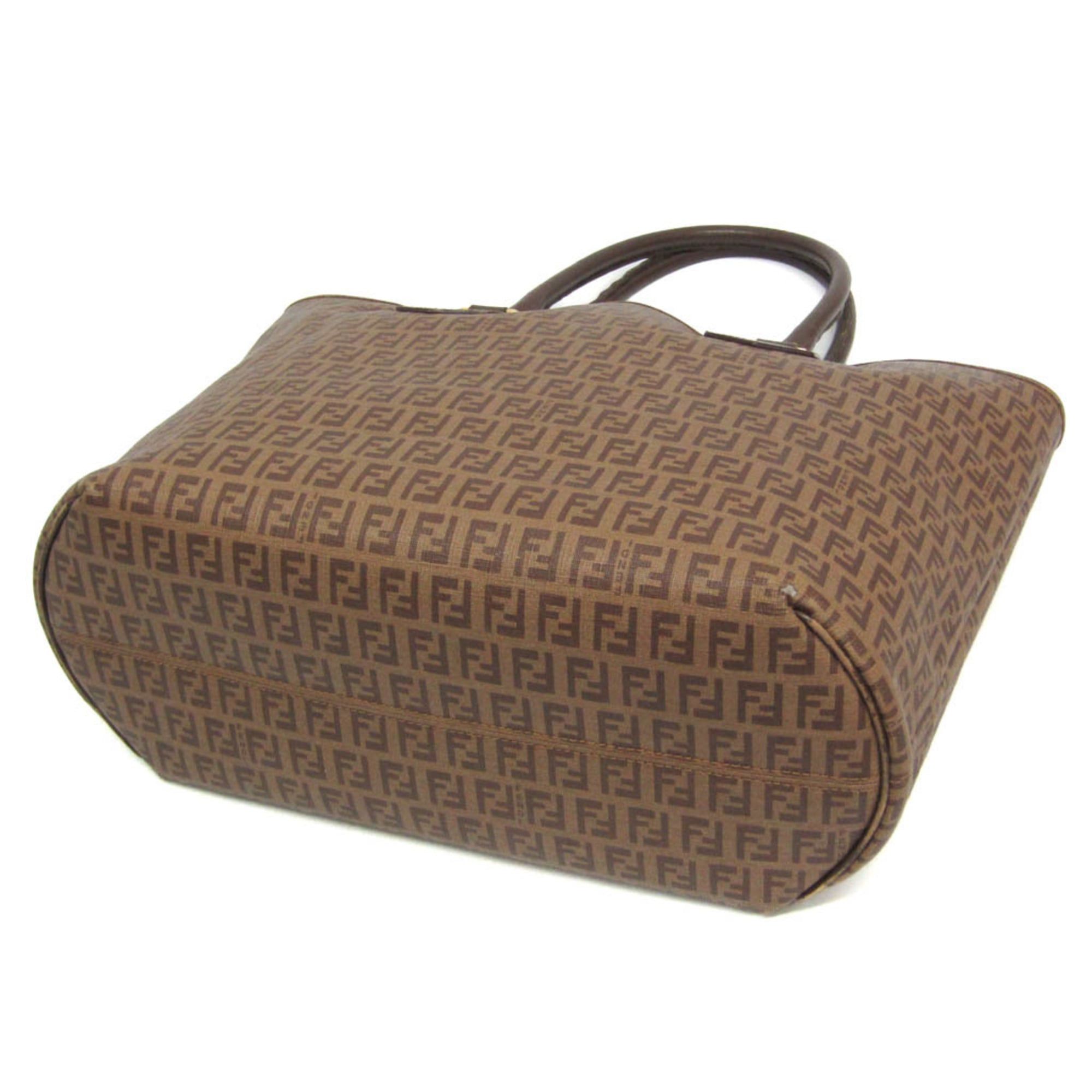 Fendi Fendi Zucchino 8BH240 Women's Leather,PVC Tote Bag Brown,Light Brown Size ONE SIZE - 2 Thumbnail