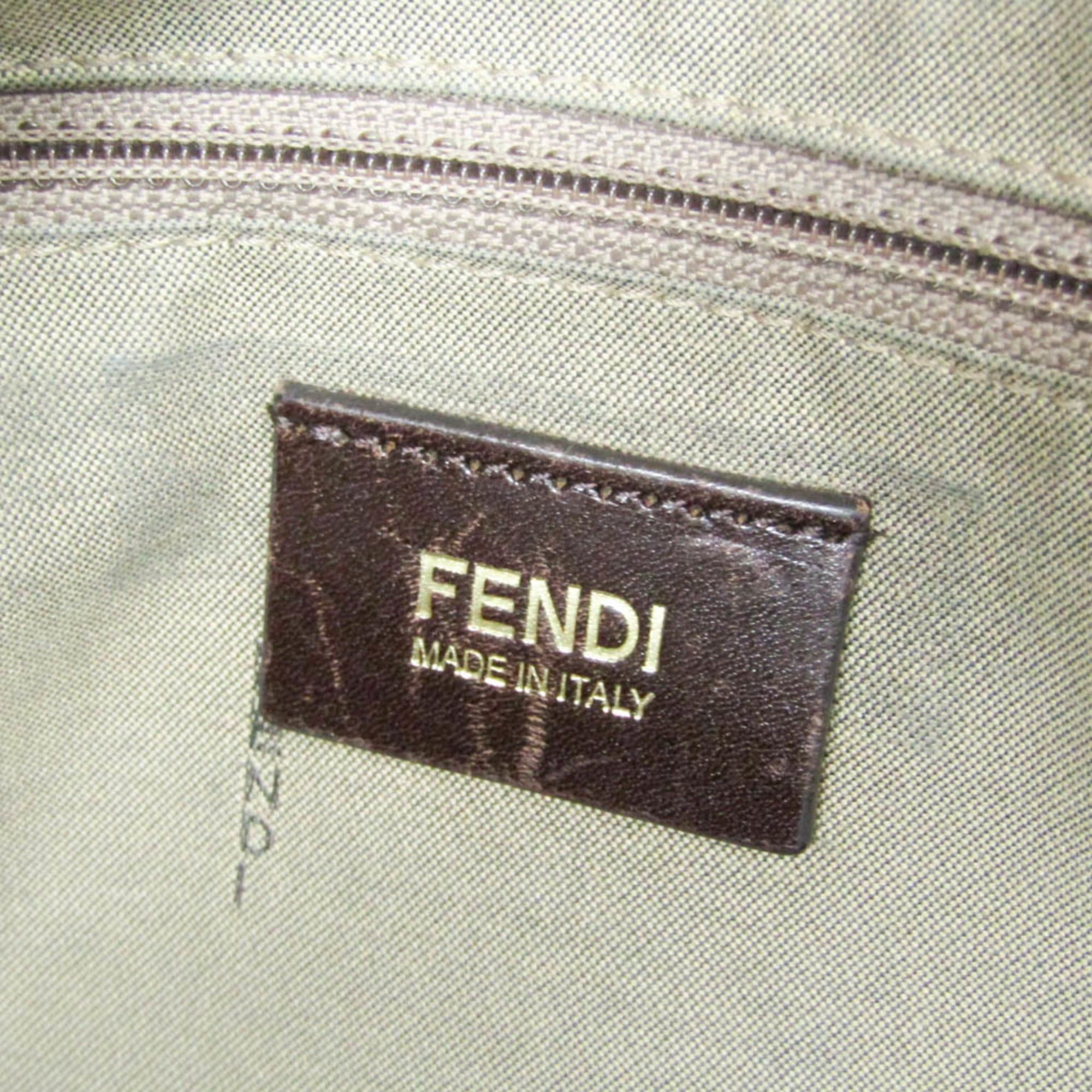 Fendi Fendi Zucchino 8BH240 Women's Leather,PVC Tote Bag Brown,Light Brown Size ONE SIZE - 13 Thumbnail